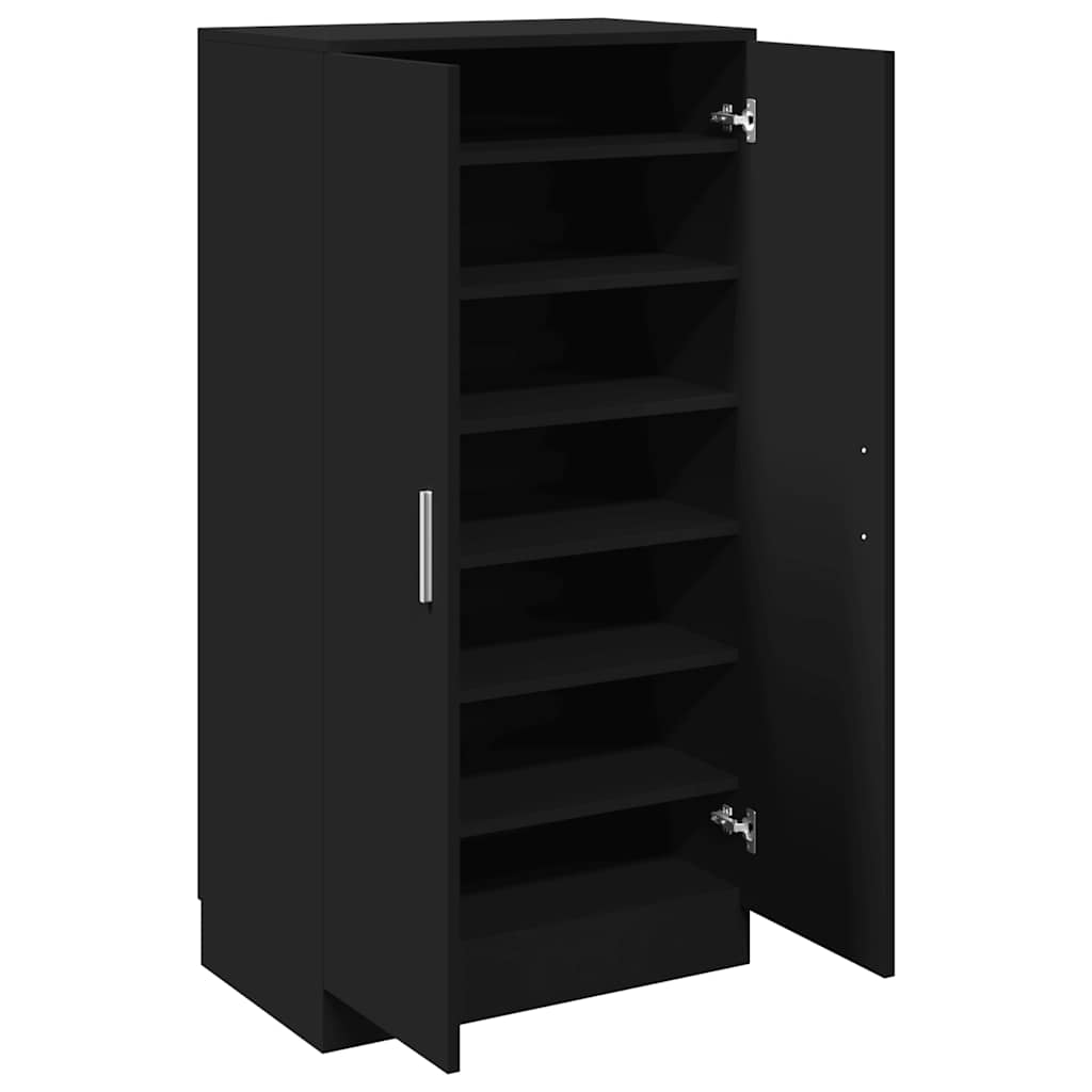 Scarpiera Nera 55x35x108 cm in Legno Multistrato