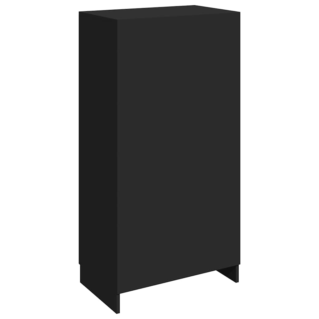 Scarpiera Nera 55x35x108 cm in Legno Multistrato