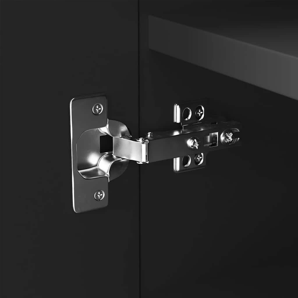 Scarpiera Nera 55x35x108 cm in Legno Multistrato