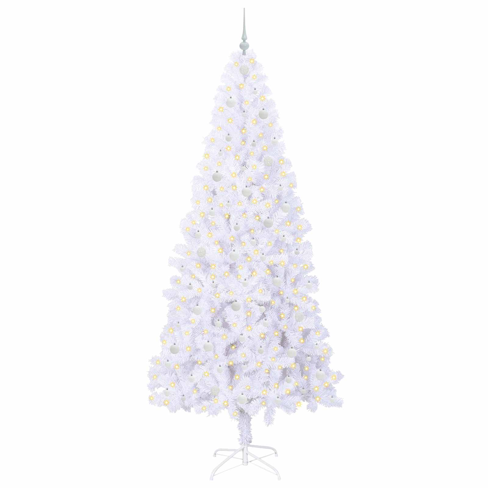 Albero di Natale artificiale Bianco 240 cm PVC e Acciaio