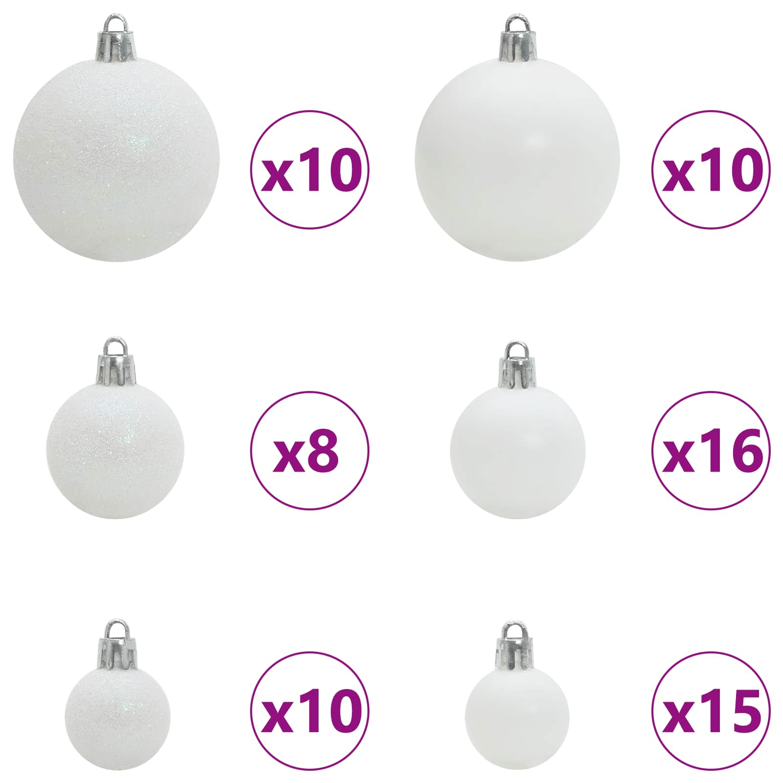 Albero di Natale artificiale Bianco 240 cm PVC e Acciaio