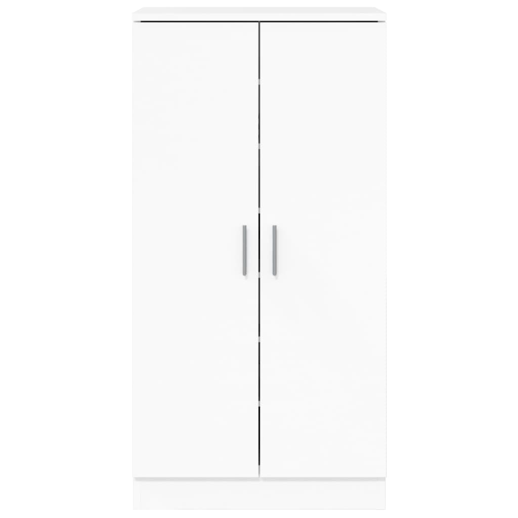 Scarpiera Bianco Lucido 55x35x108 cm in Legno Multistrato