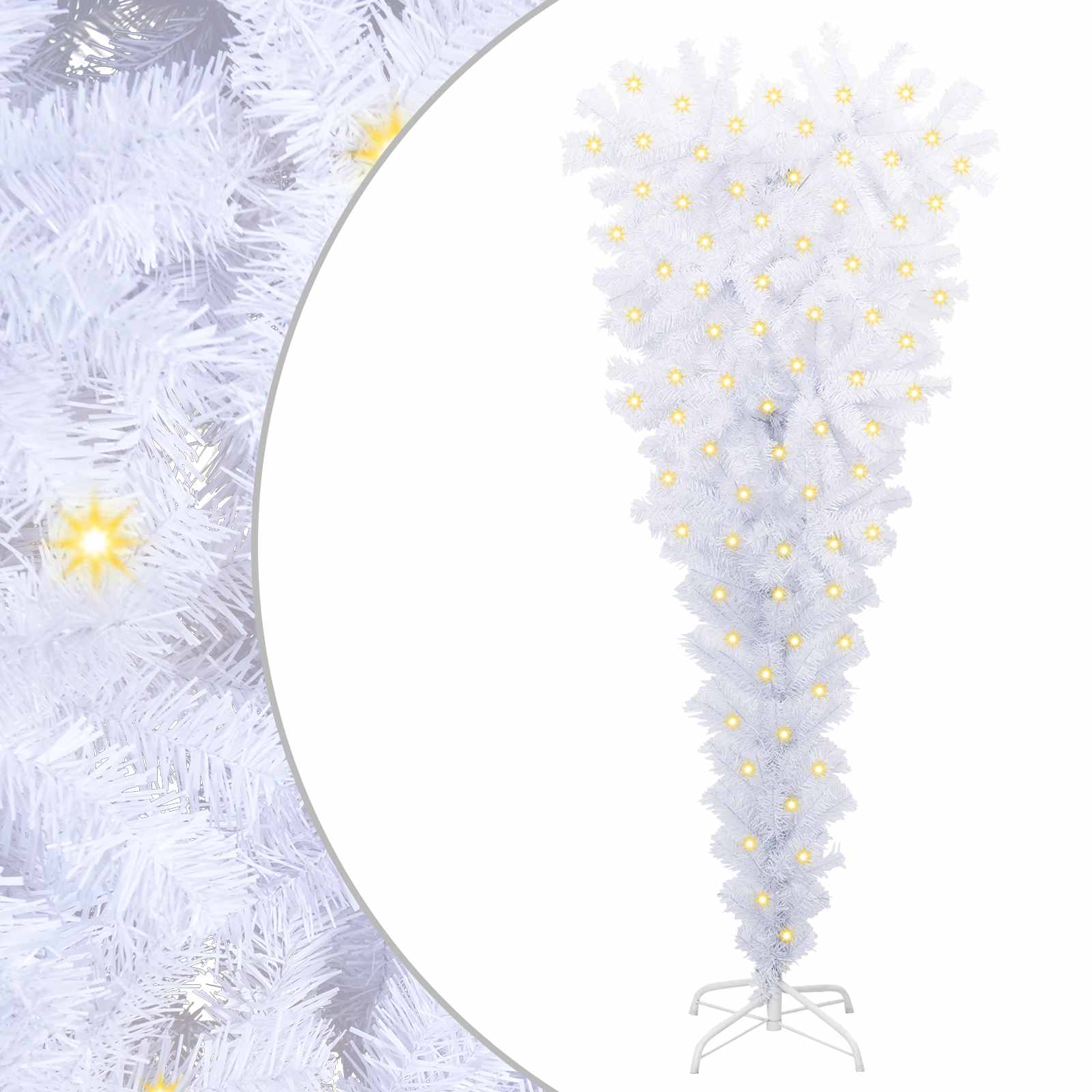 Albero di Natale artificiale Bianco 120 cm PVC e Acciaio