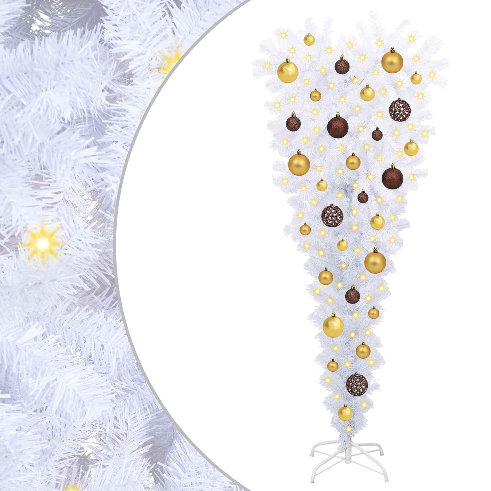 Albero di Natale artificiale Bianco 120 cm PVC e Acciaio
