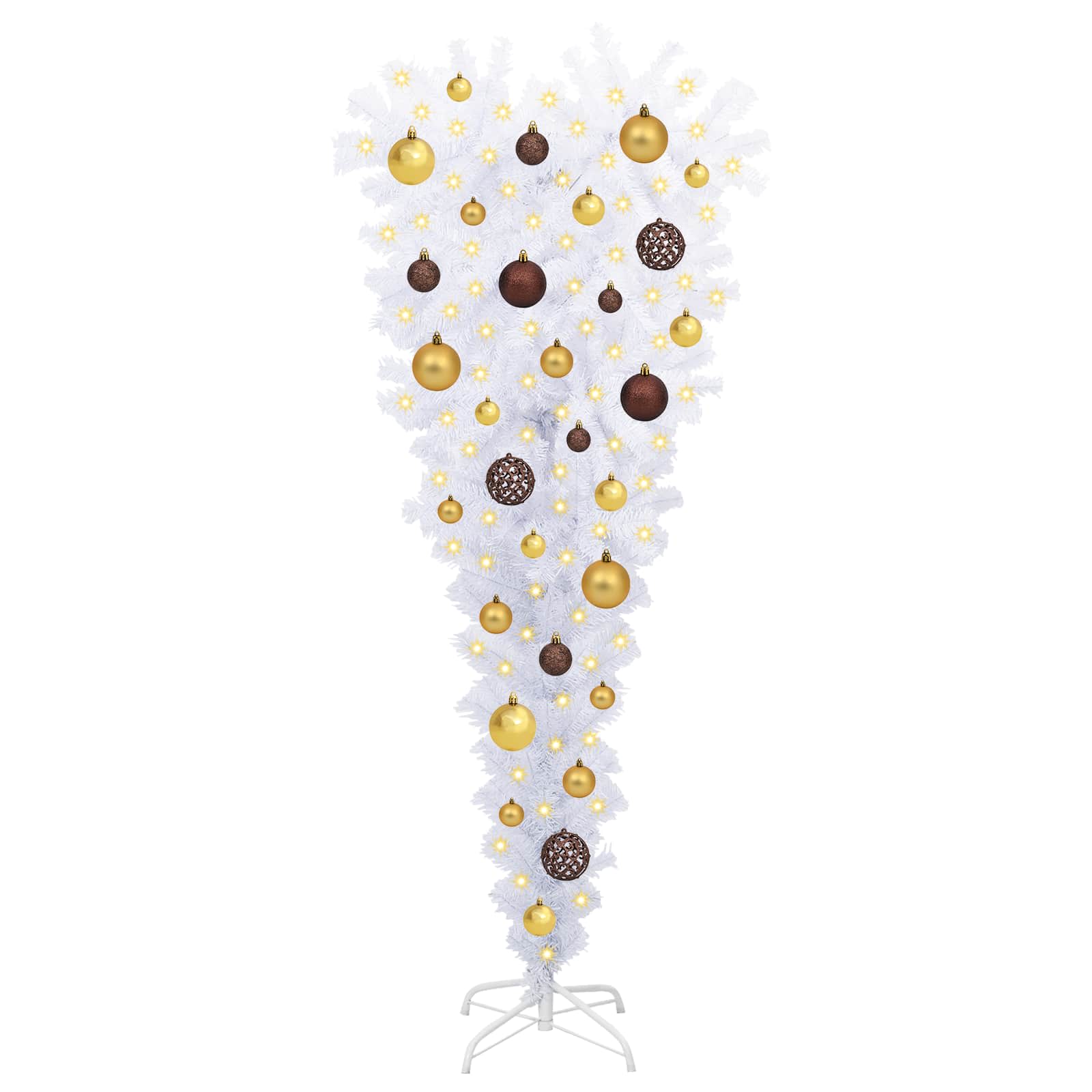 Albero di Natale artificiale Bianco 120 cm PVC e Acciaio