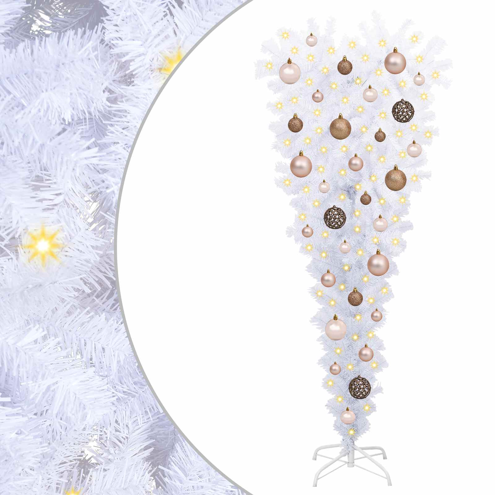Albero di Natale artificiale Bianco 120 cm PVC e Acciaio