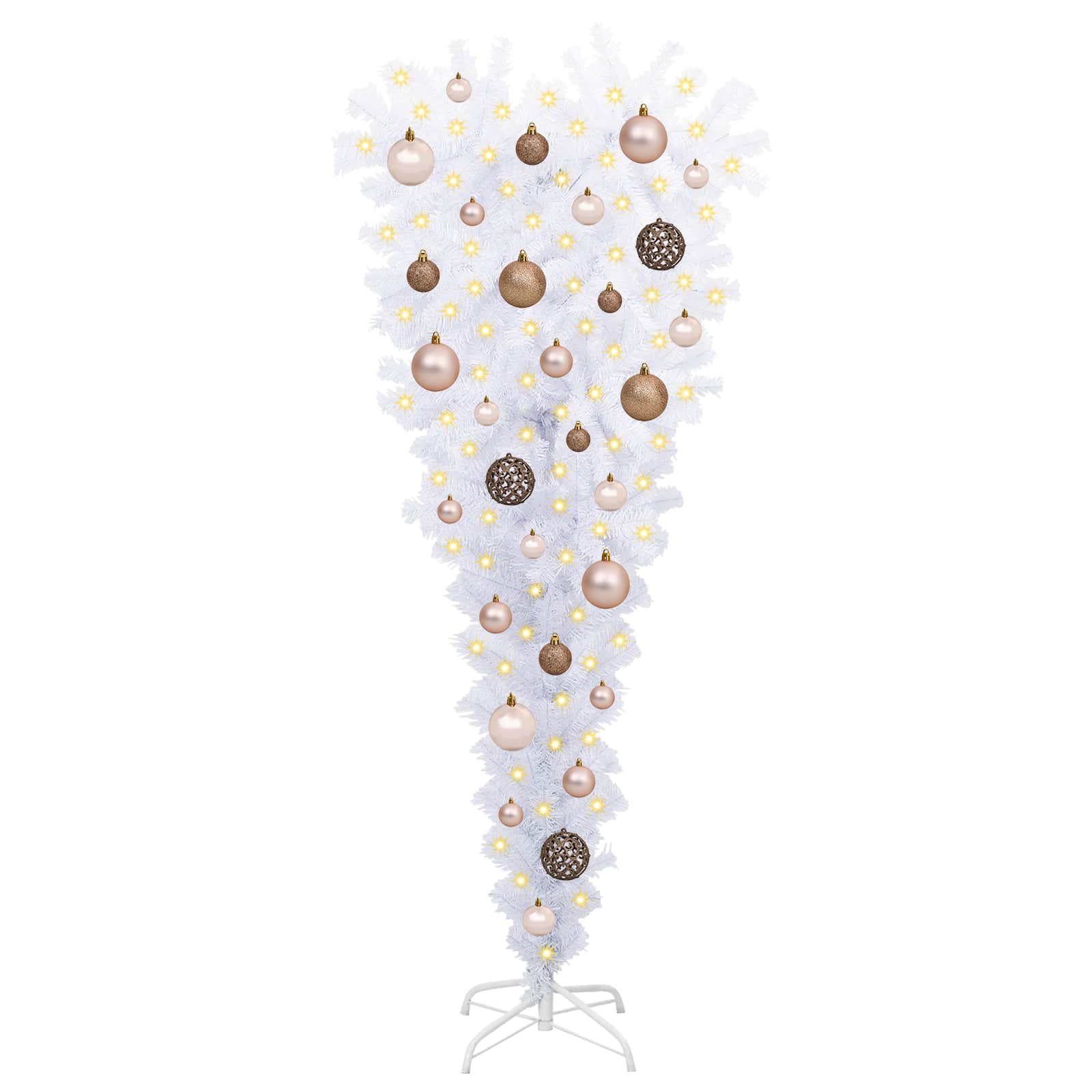 Albero di Natale artificiale Bianco 120 cm PVC e Acciaio