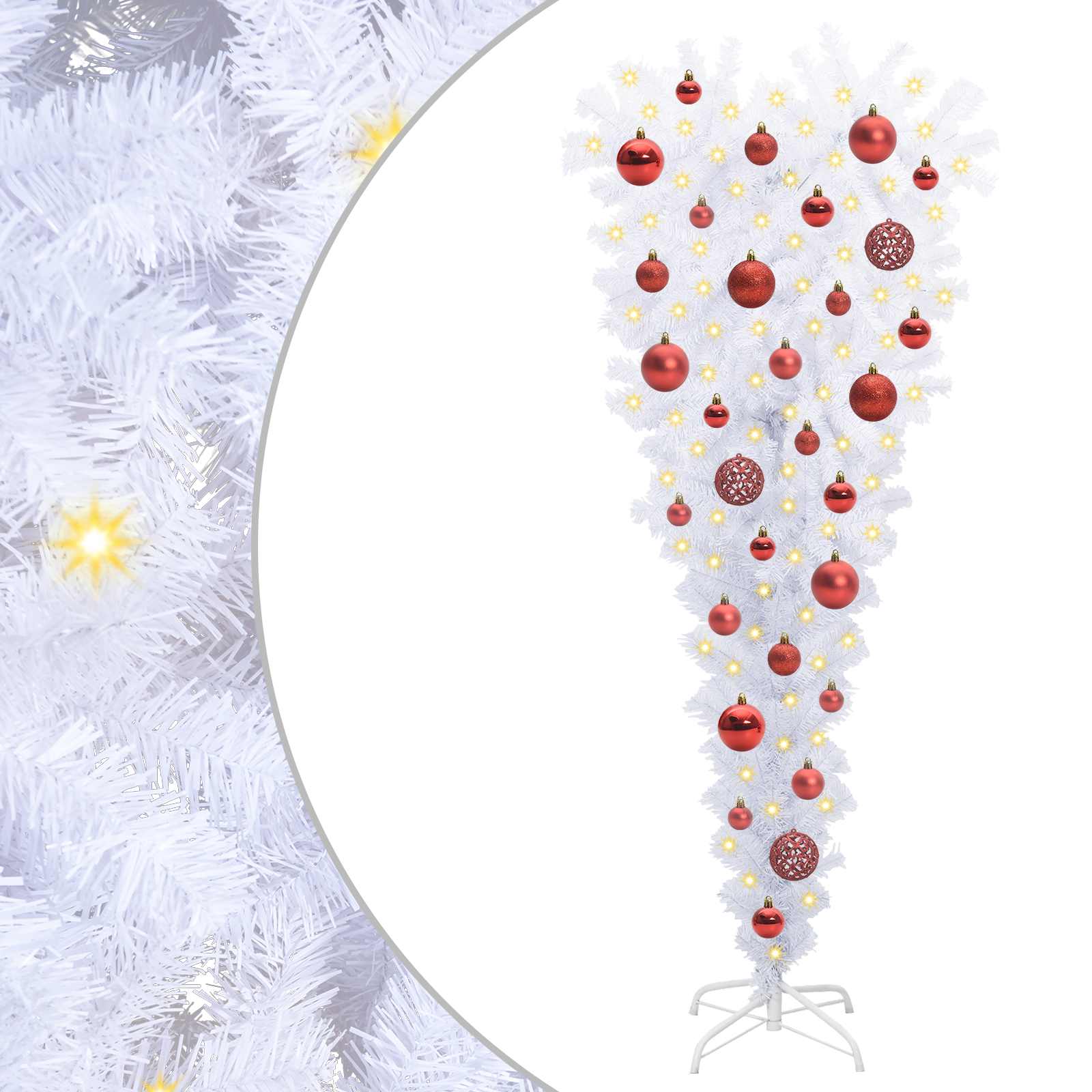 Albero di Natale artificiale Bianco 120 cm PVC e Acciaio
