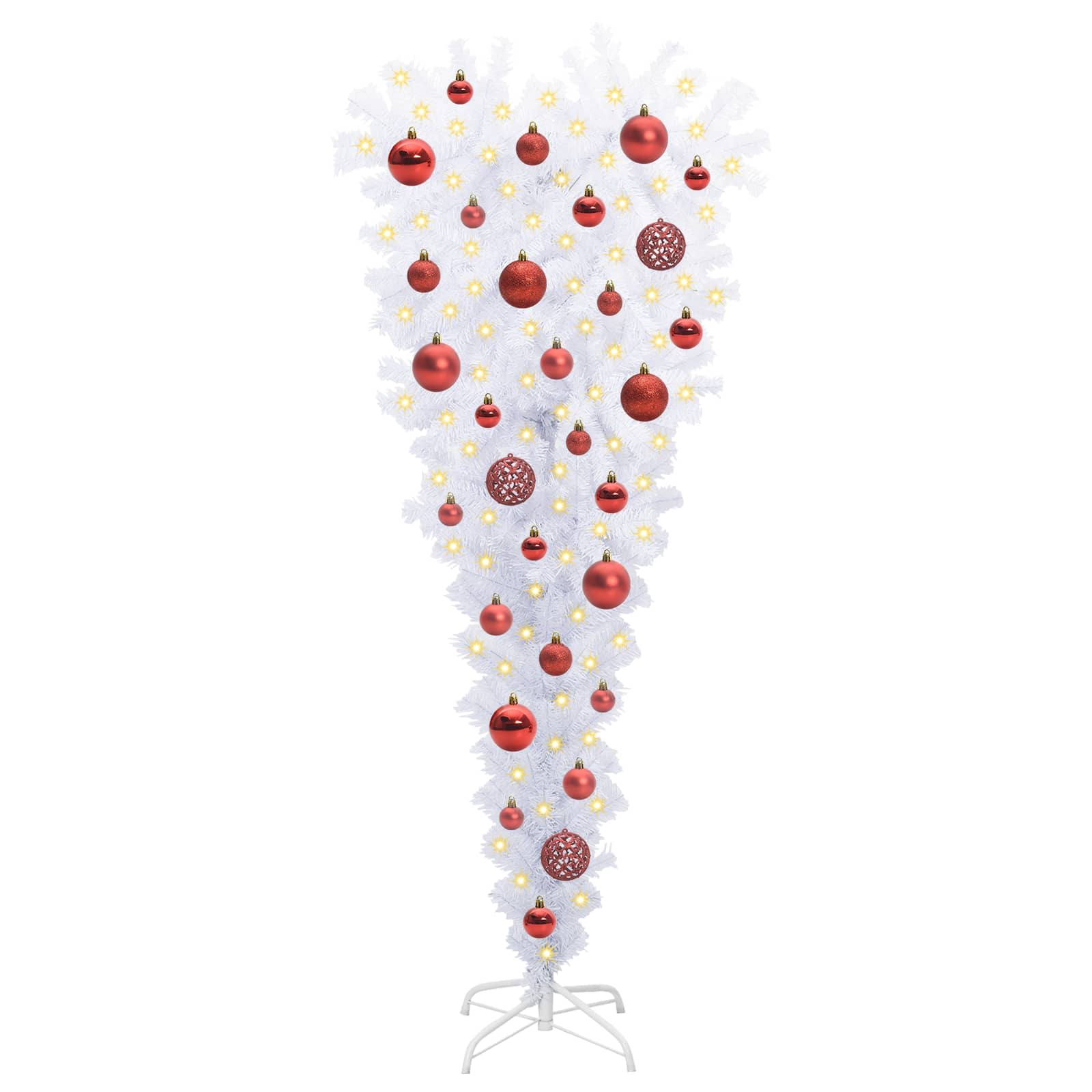 Albero di Natale artificiale Bianco 120 cm PVC e Acciaio