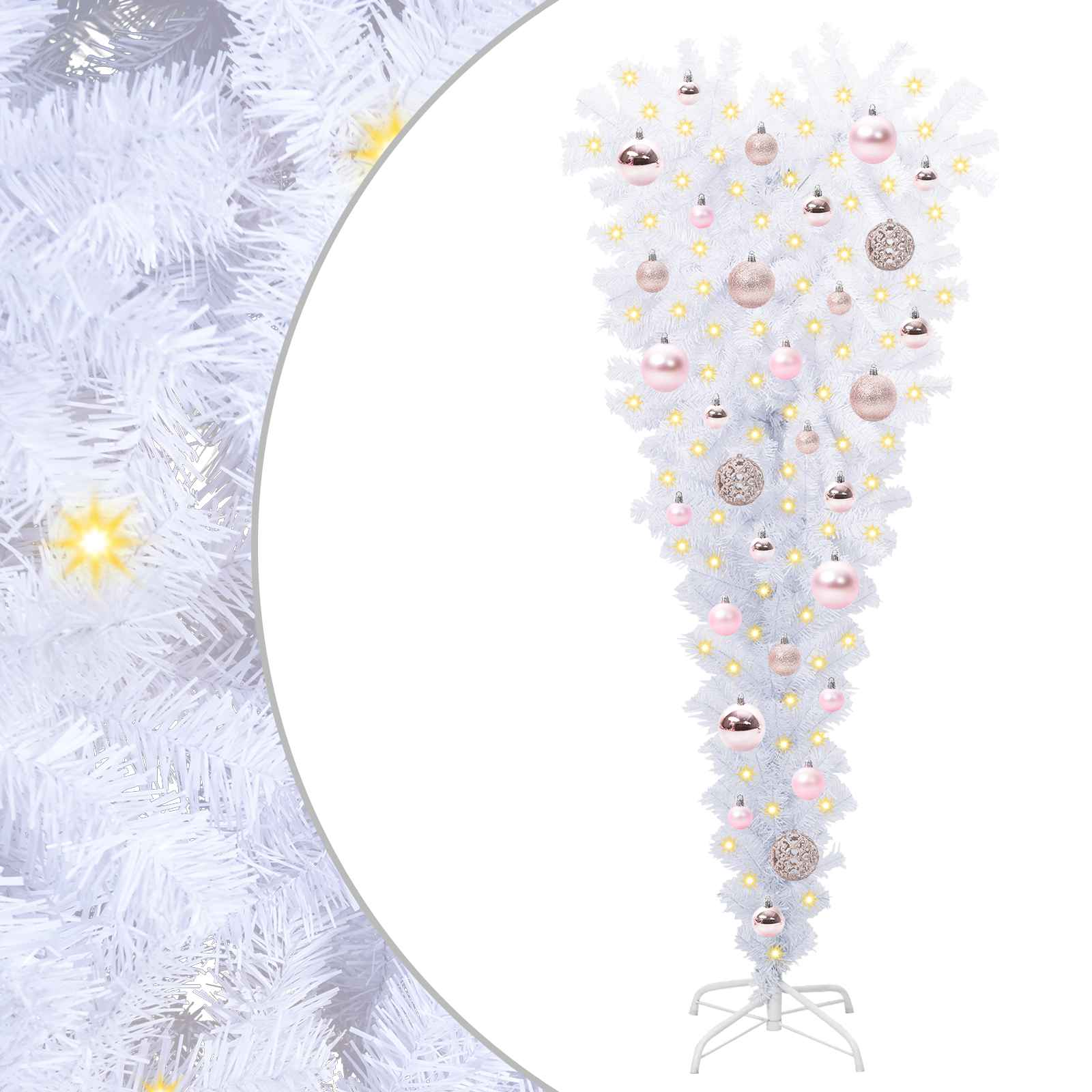 Albero di Natale artificiale Bianco 120 cm PVC e Acciaio