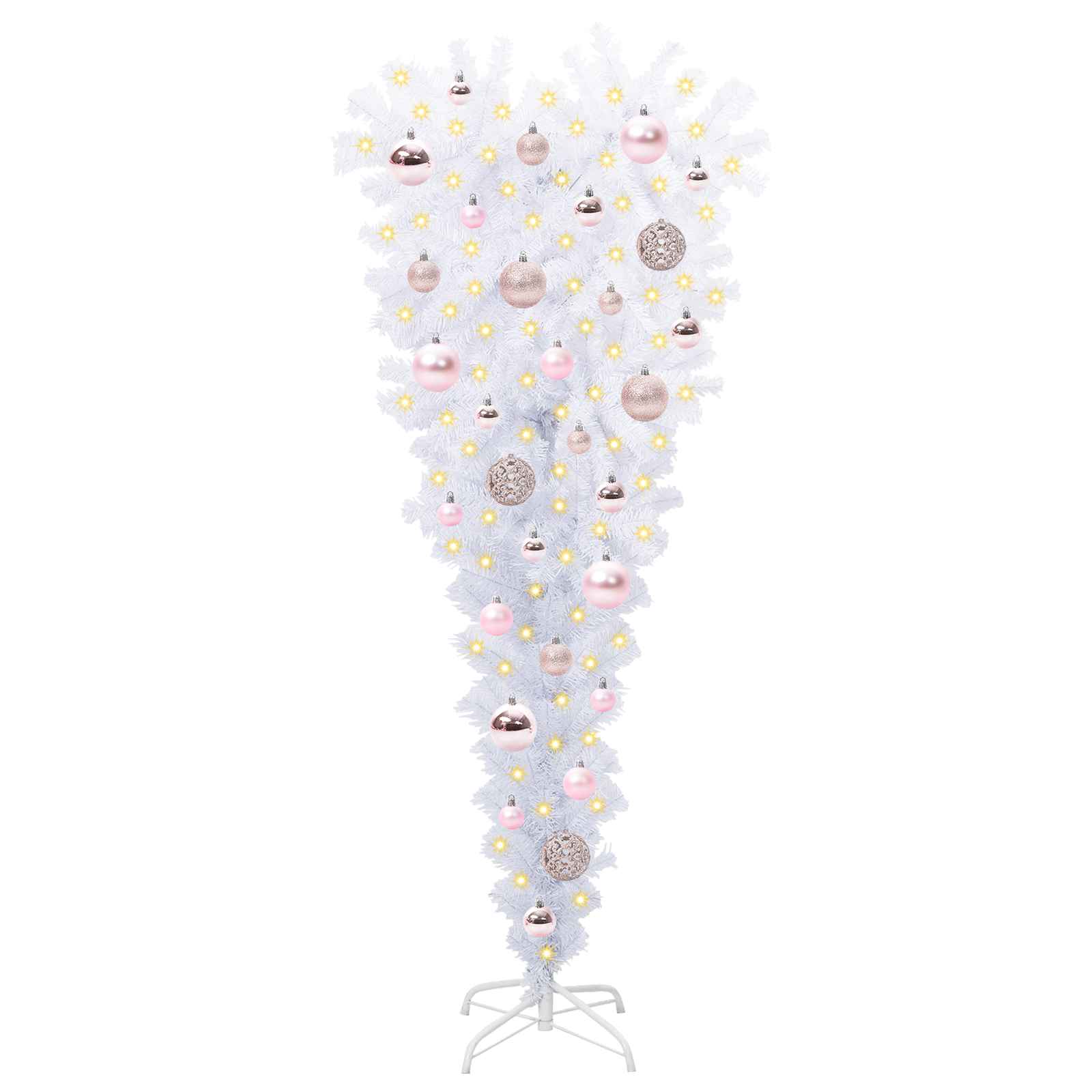 Albero di Natale artificiale Bianco 120 cm PVC e Acciaio