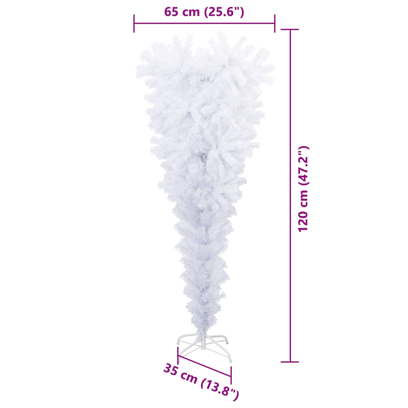 Albero di Natale artificiale Bianco 120 cm PVC e Acciaio