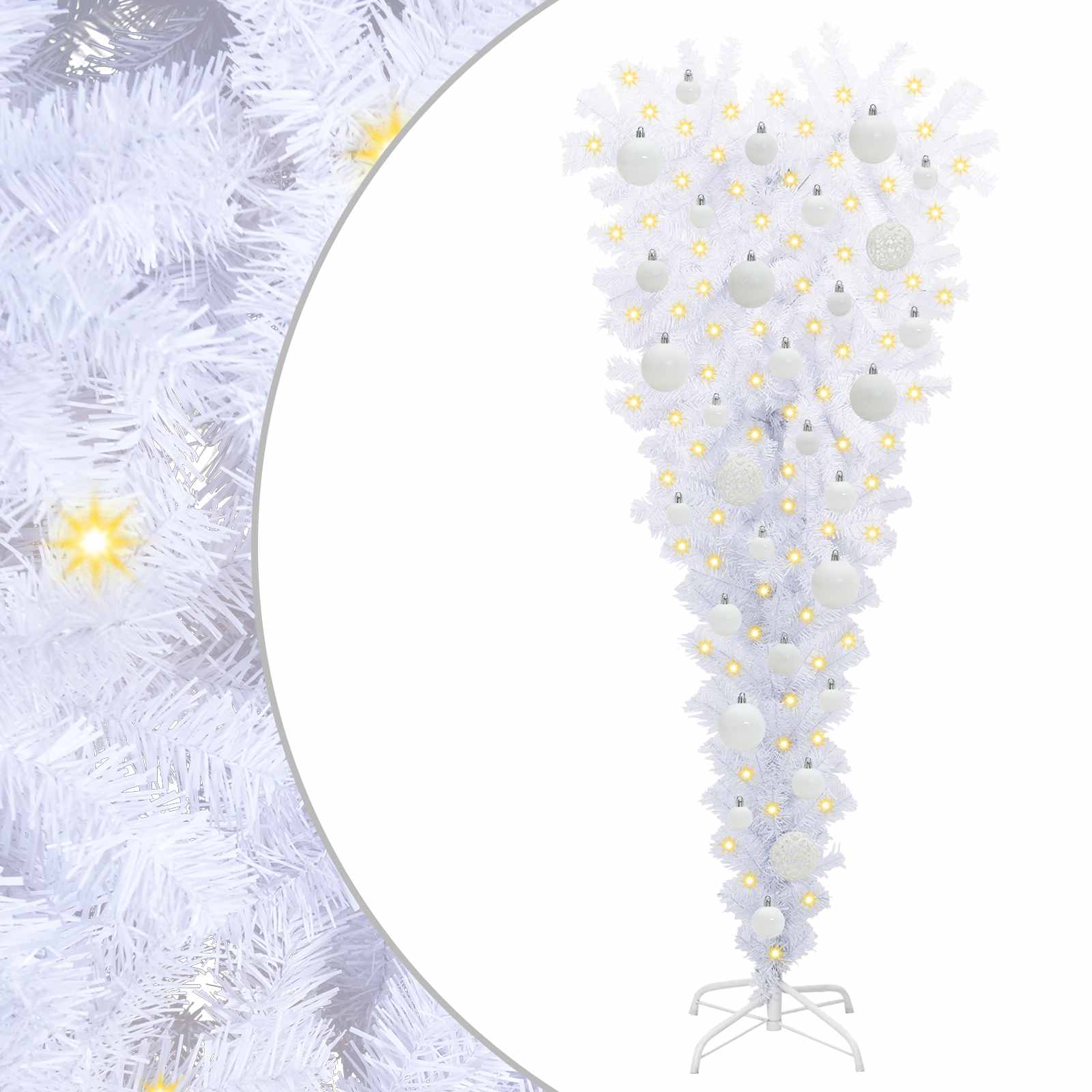 Albero di Natale artificiale Bianco 120 cm PVC e Acciaio