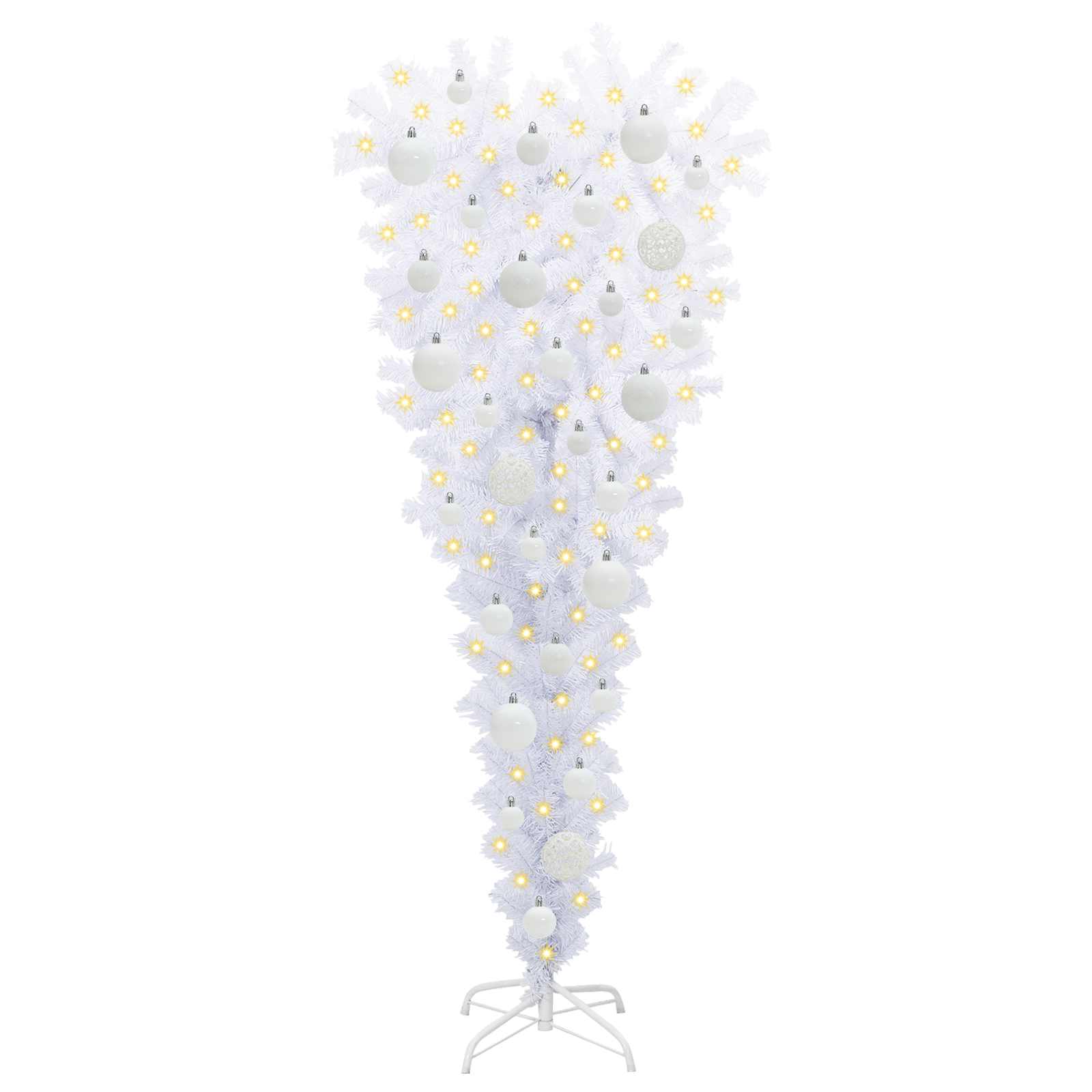 Albero di Natale artificiale Bianco 120 cm PVC e Acciaio