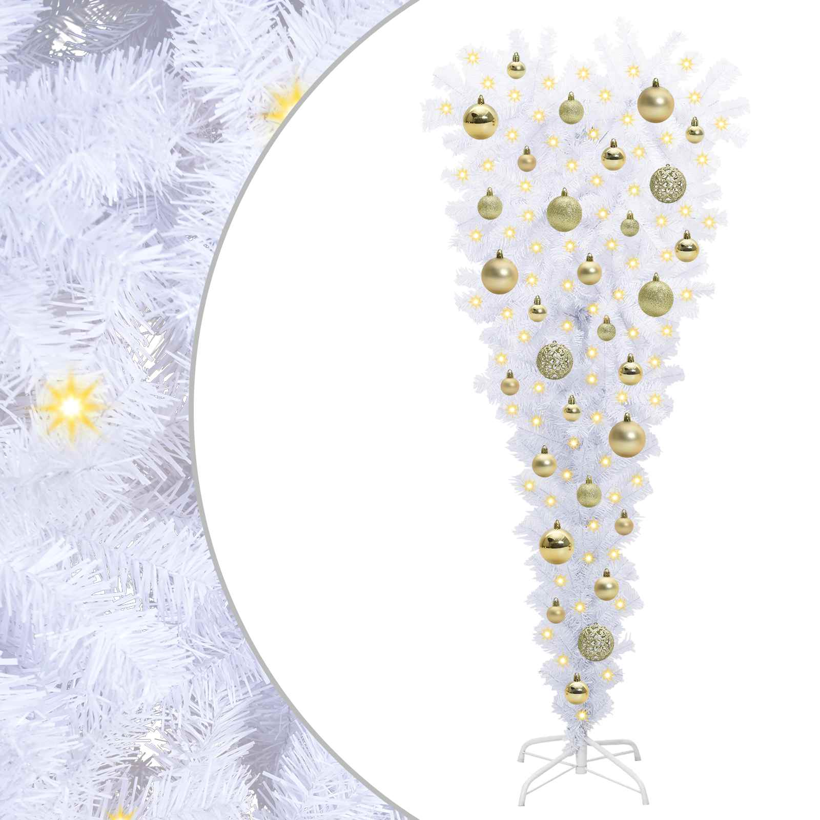 Albero di Natale artificiale Bianco 120 cm PVC e Acciaio