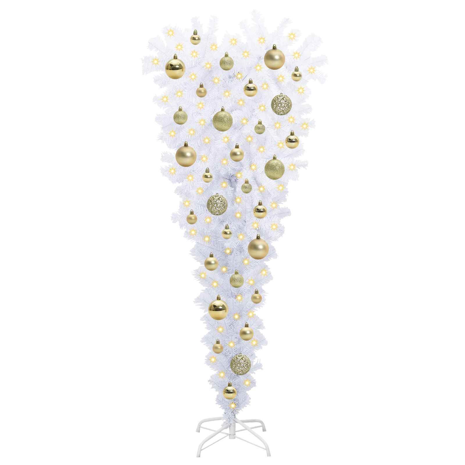 Albero di Natale artificiale Bianco 120 cm PVC e Acciaio