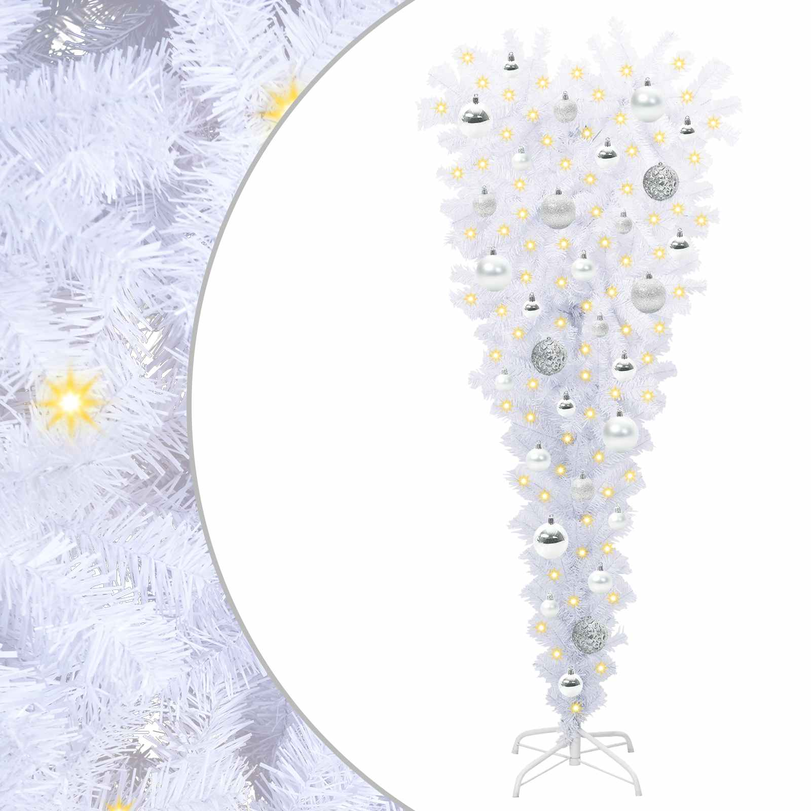 Albero di Natale artificiale Bianco 120 cm PVC e Acciaio