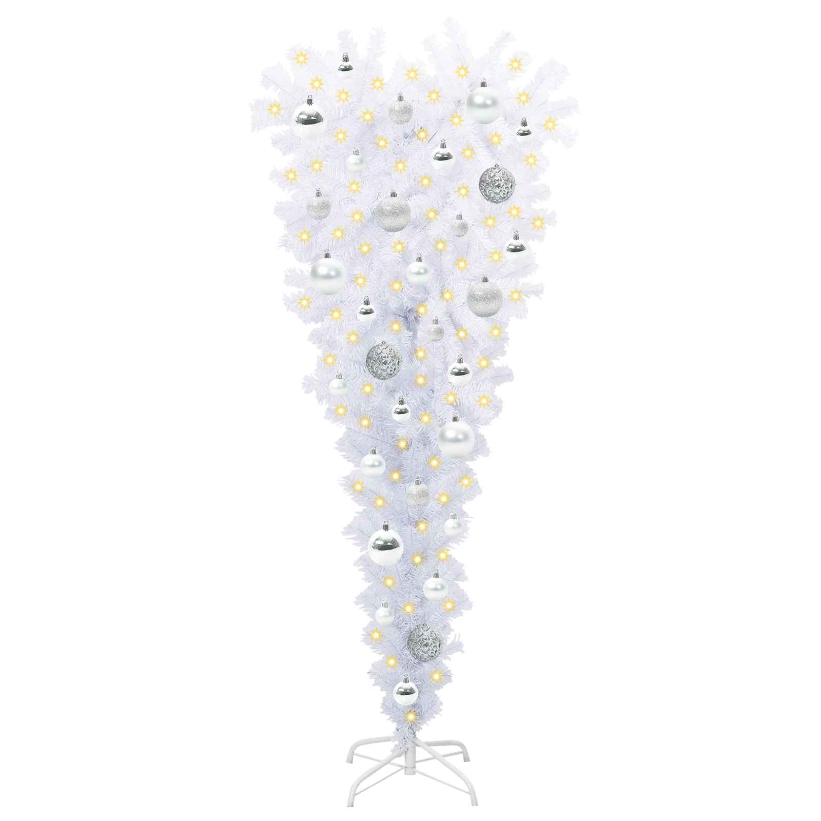 Albero di Natale artificiale Bianco 120 cm PVC e Acciaio