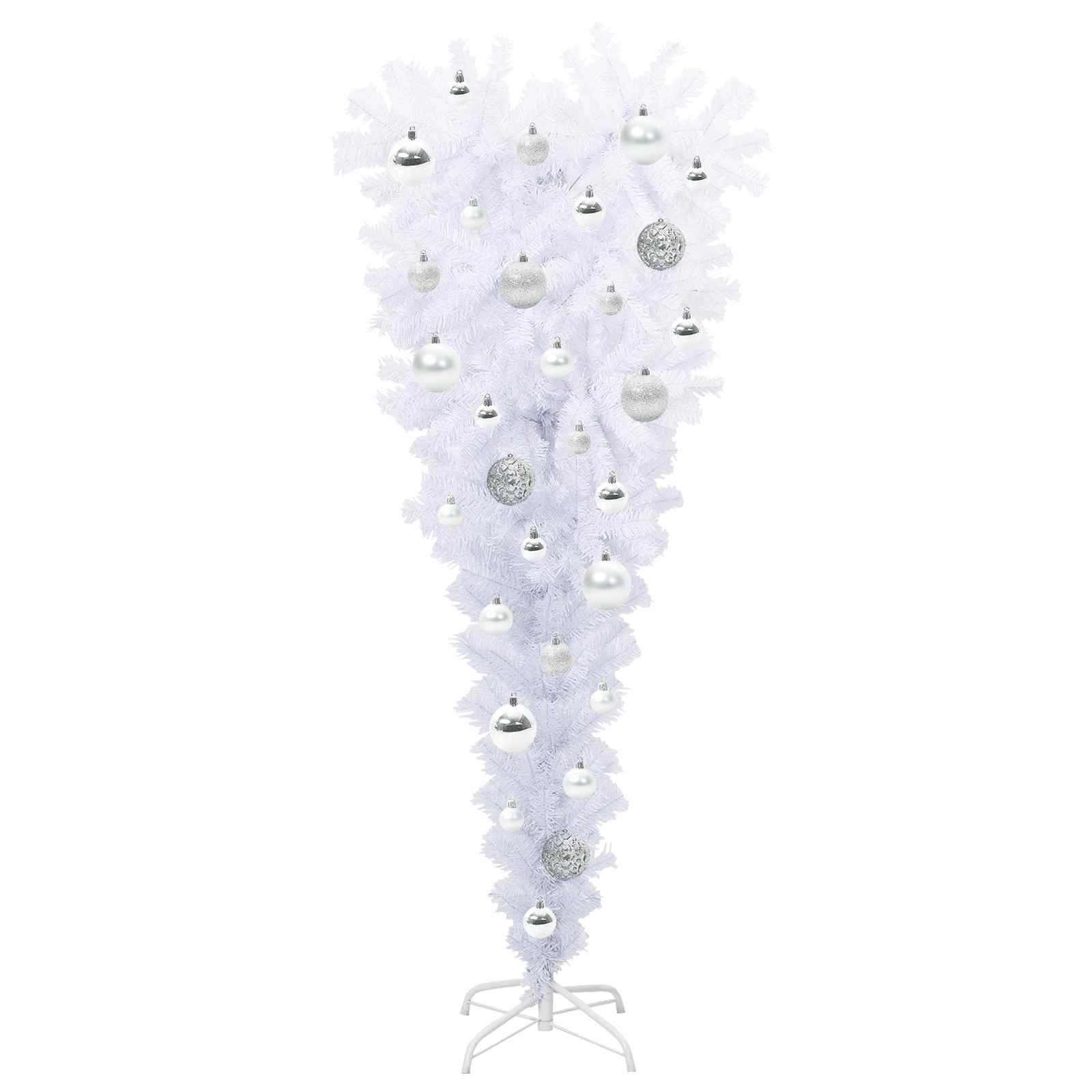 Albero di Natale artificiale Bianco 120 cm PVC e Acciaio
