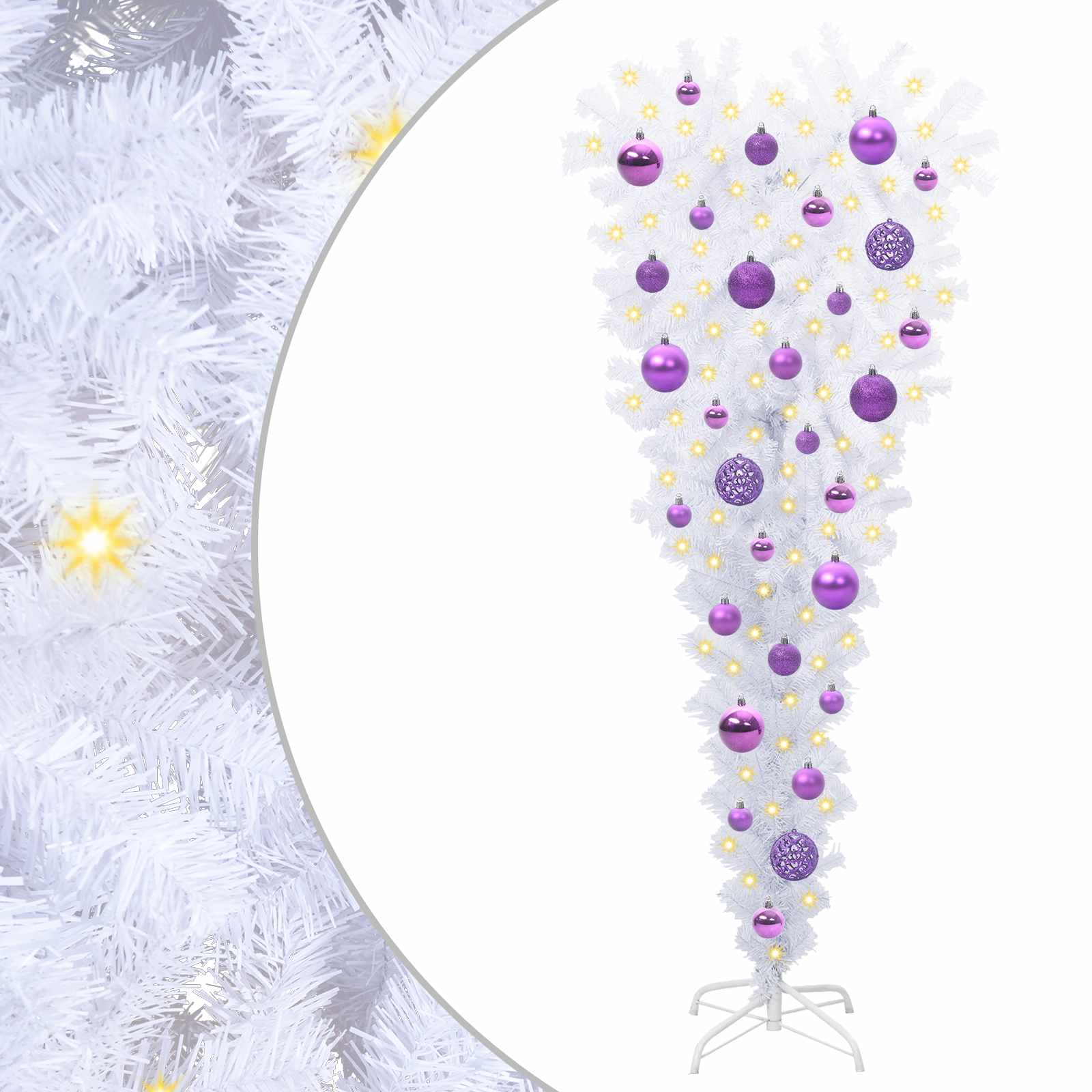 Albero di Natale artificiale Bianco 120 cm PVC e Acciaio