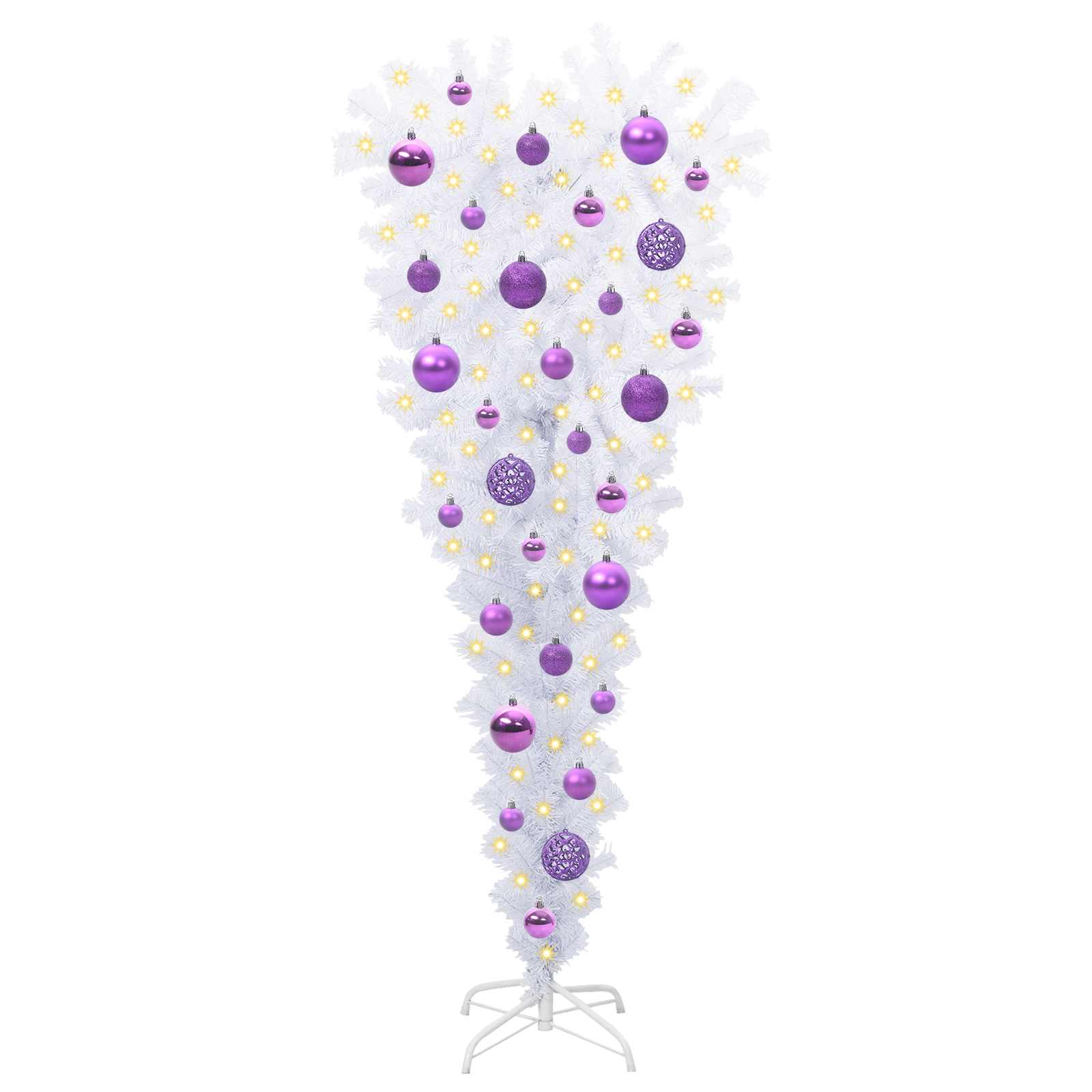 Albero di Natale artificiale Bianco 120 cm PVC e Acciaio
