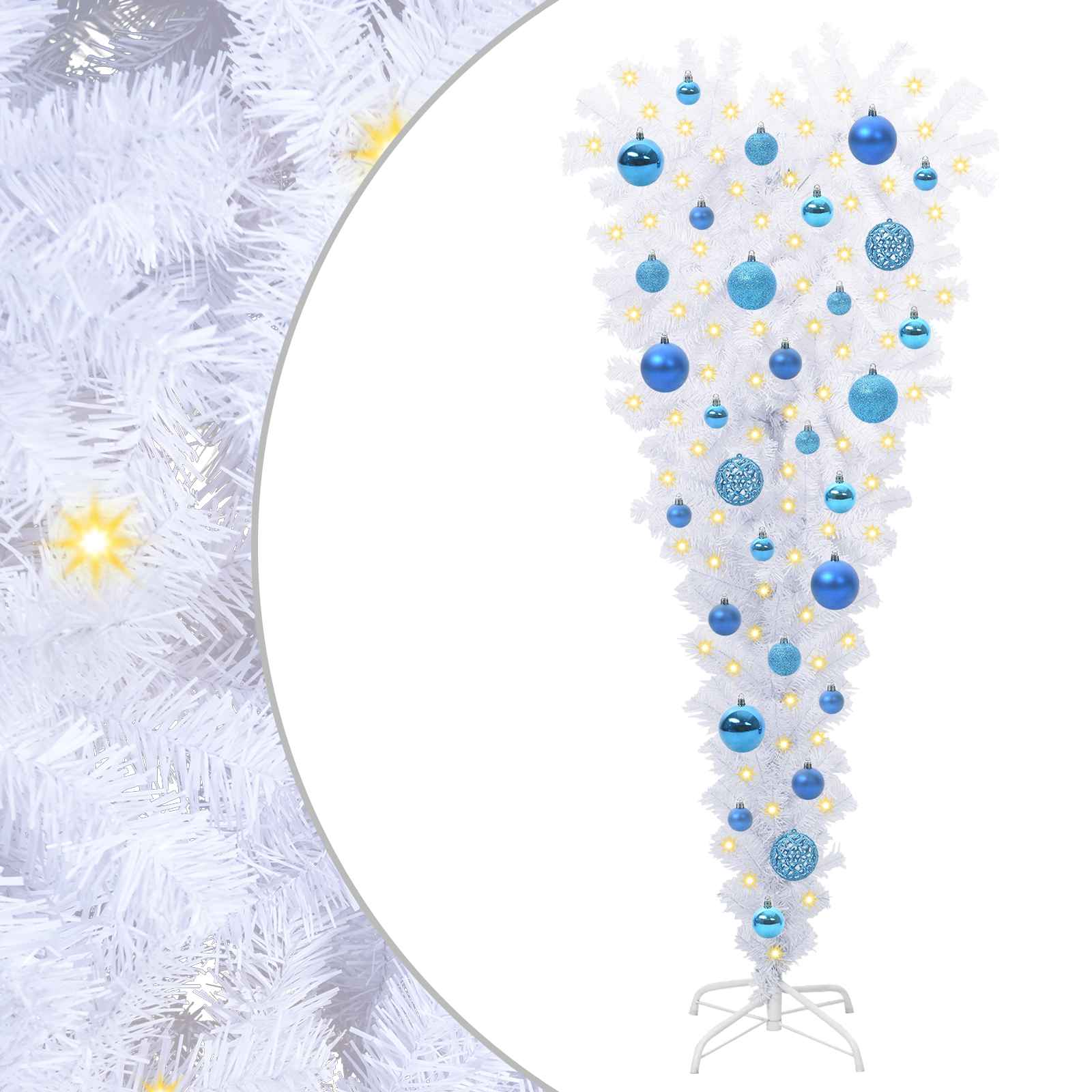 Albero di Natale artificiale Bianco 120 cm PVC e Acciaio