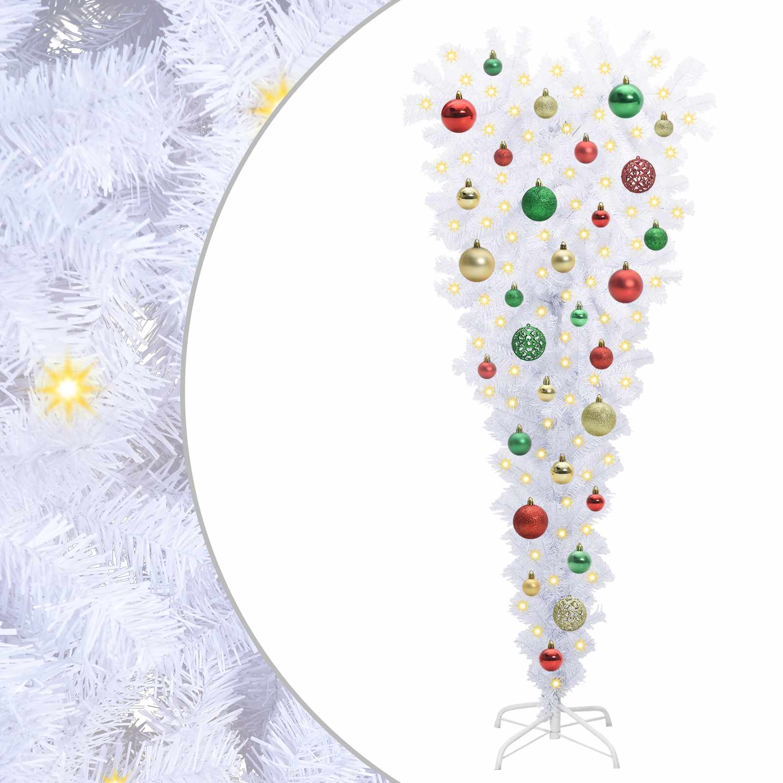 Albero di Natale artificiale Bianco 120 cm PVC e Acciaio