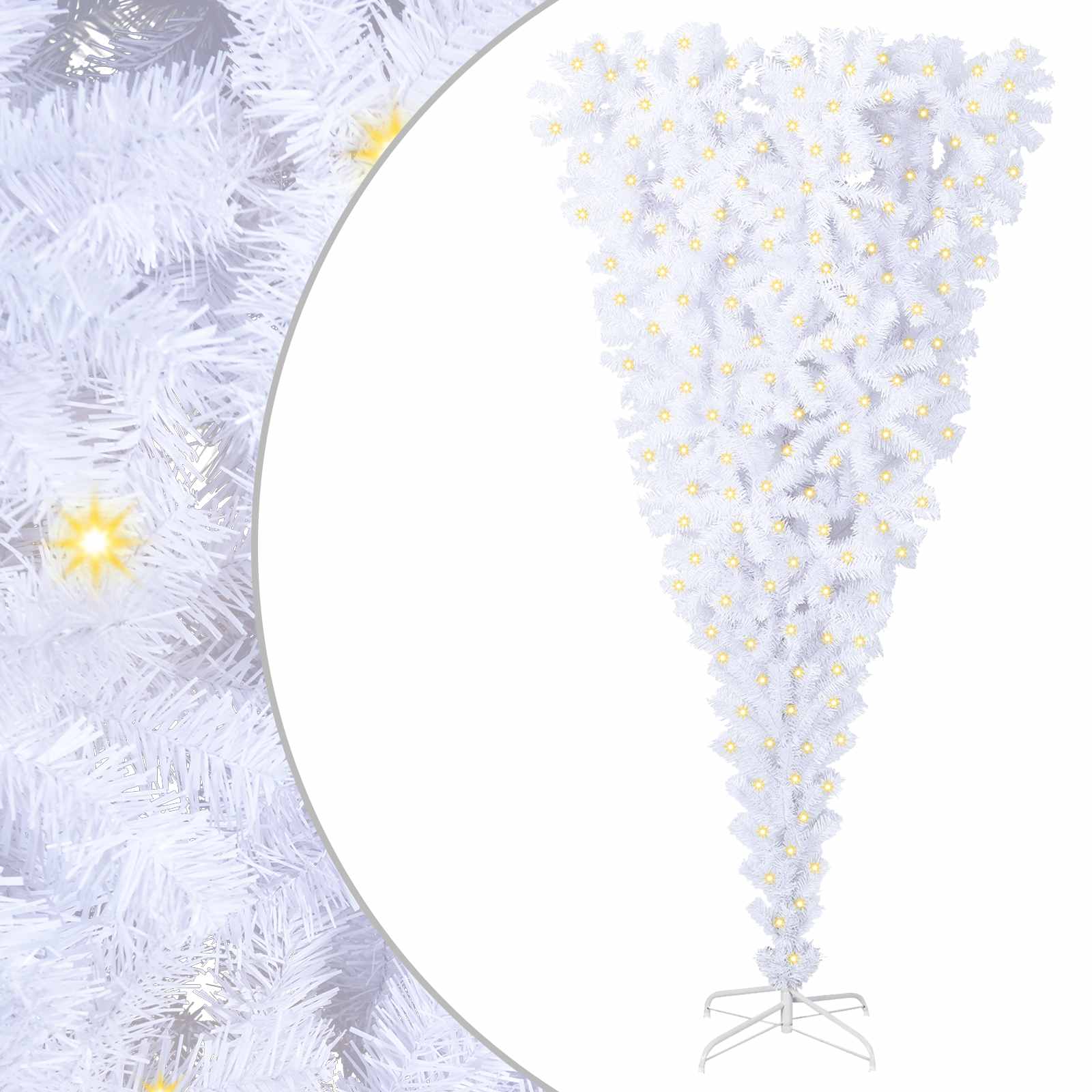 Albero di Natale artificiale Bianco 210 cm PVC e Acciaio