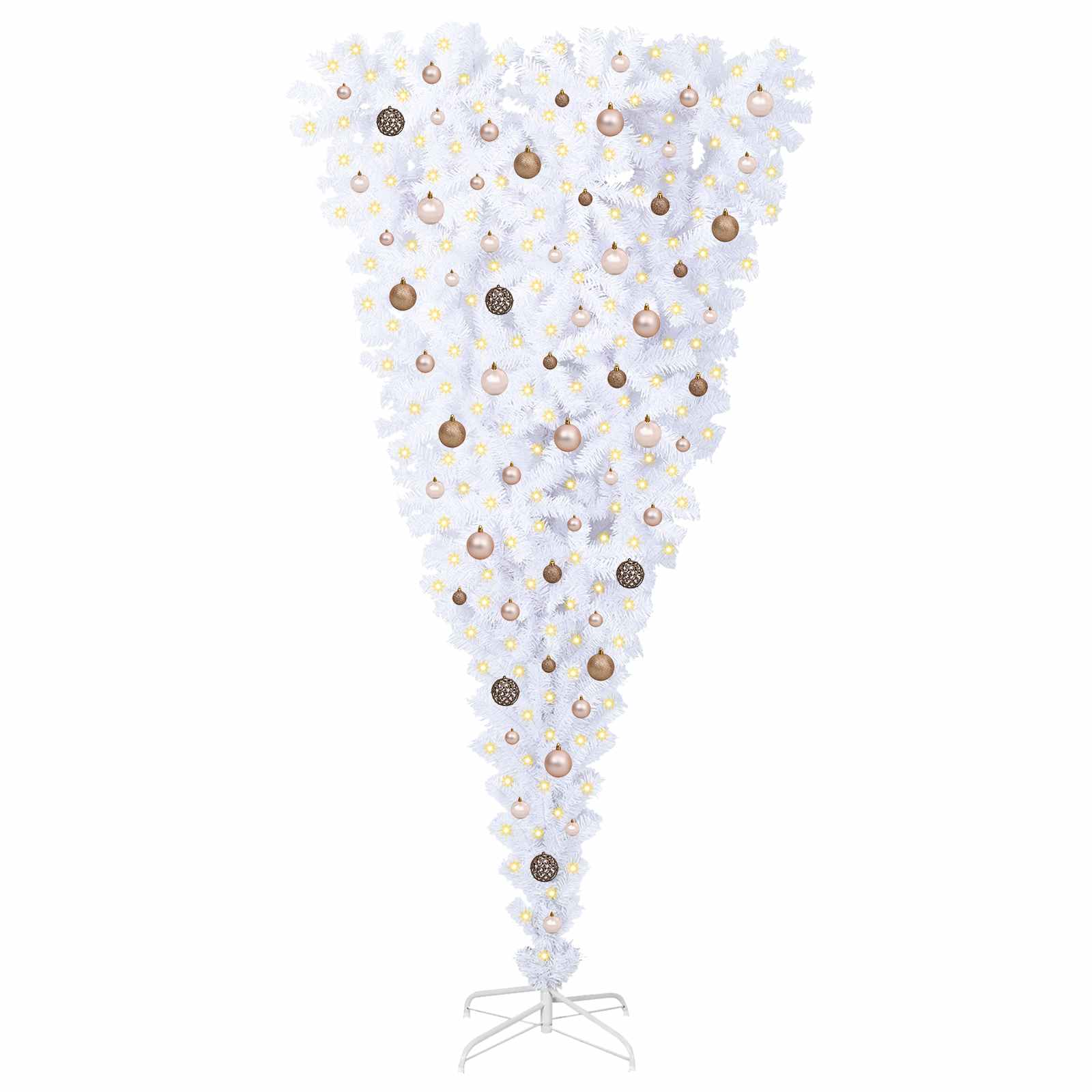 Albero di Natale artificiale Bianco 210 cm PVC e Acciaio