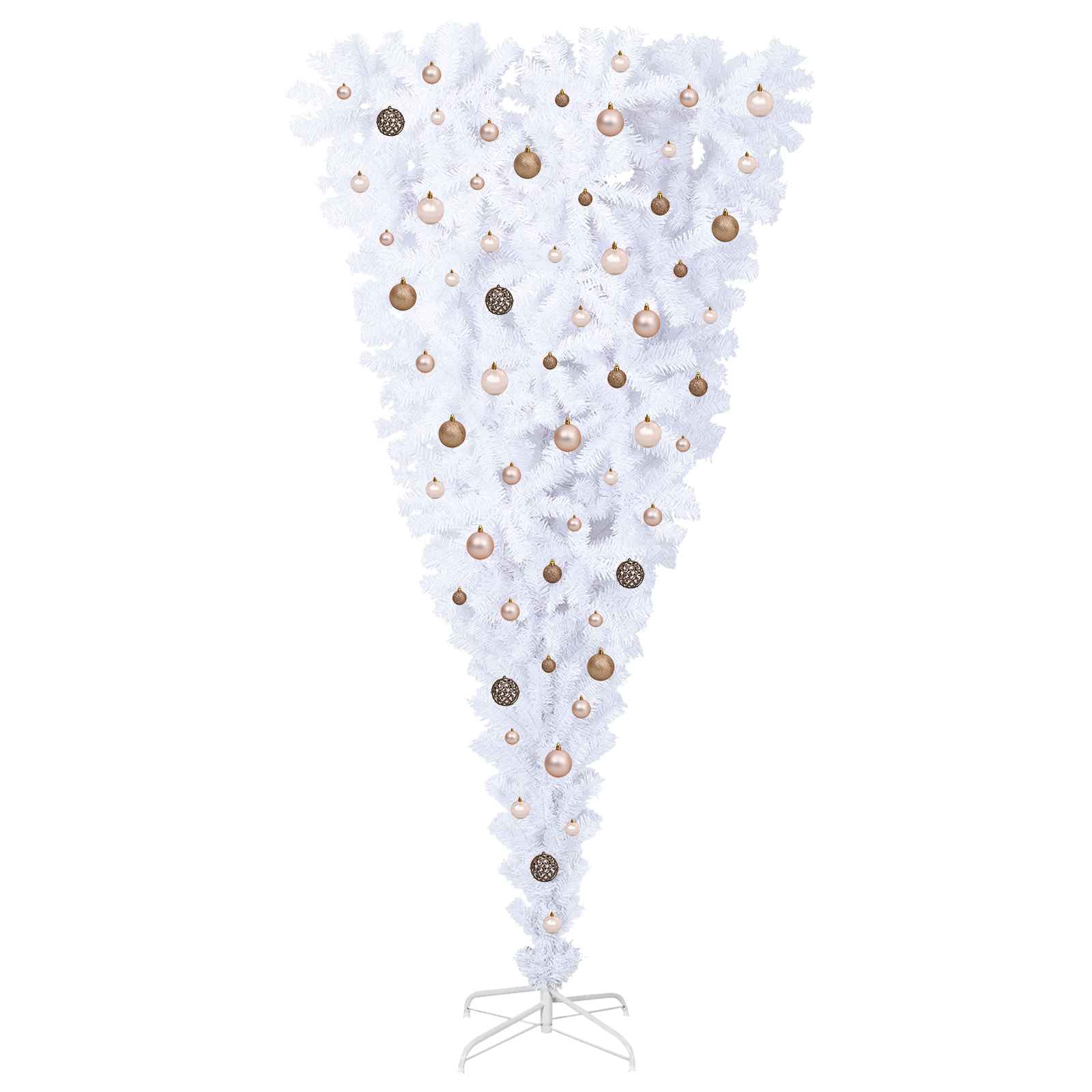 Albero di Natale artificiale Bianco 210 cm PVC e Acciaio