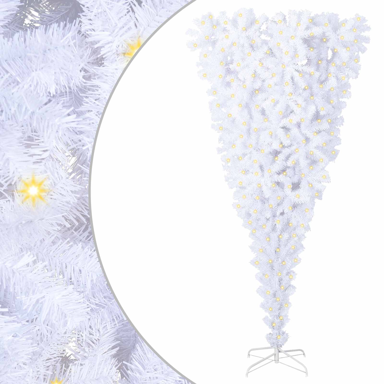 Albero di Natale artificiale Bianco 240 cm PVC e Acciaio