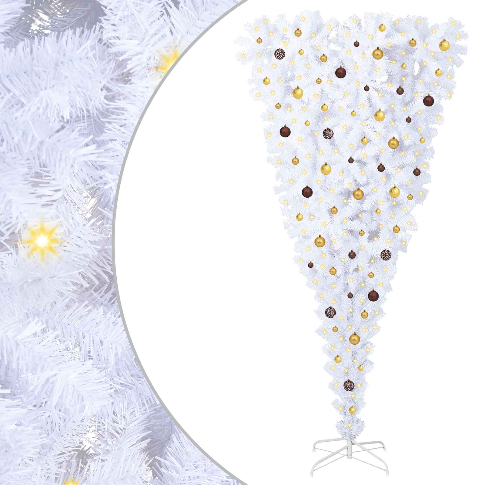 Albero di Natale artificiale Bianco 240 cm PVC e Acciaio