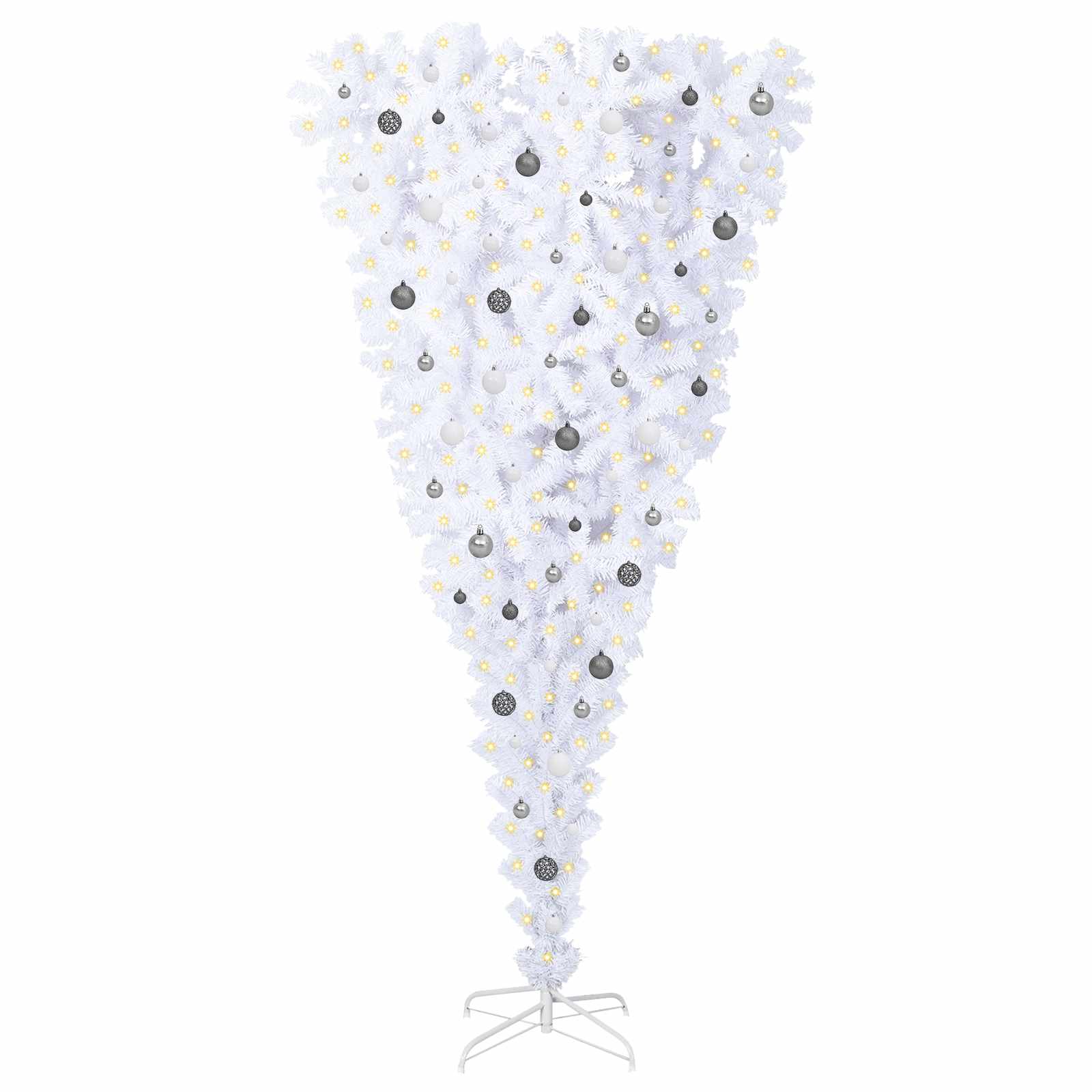 Albero di Natale artificiale Bianco 240 cm PVC e Acciaio