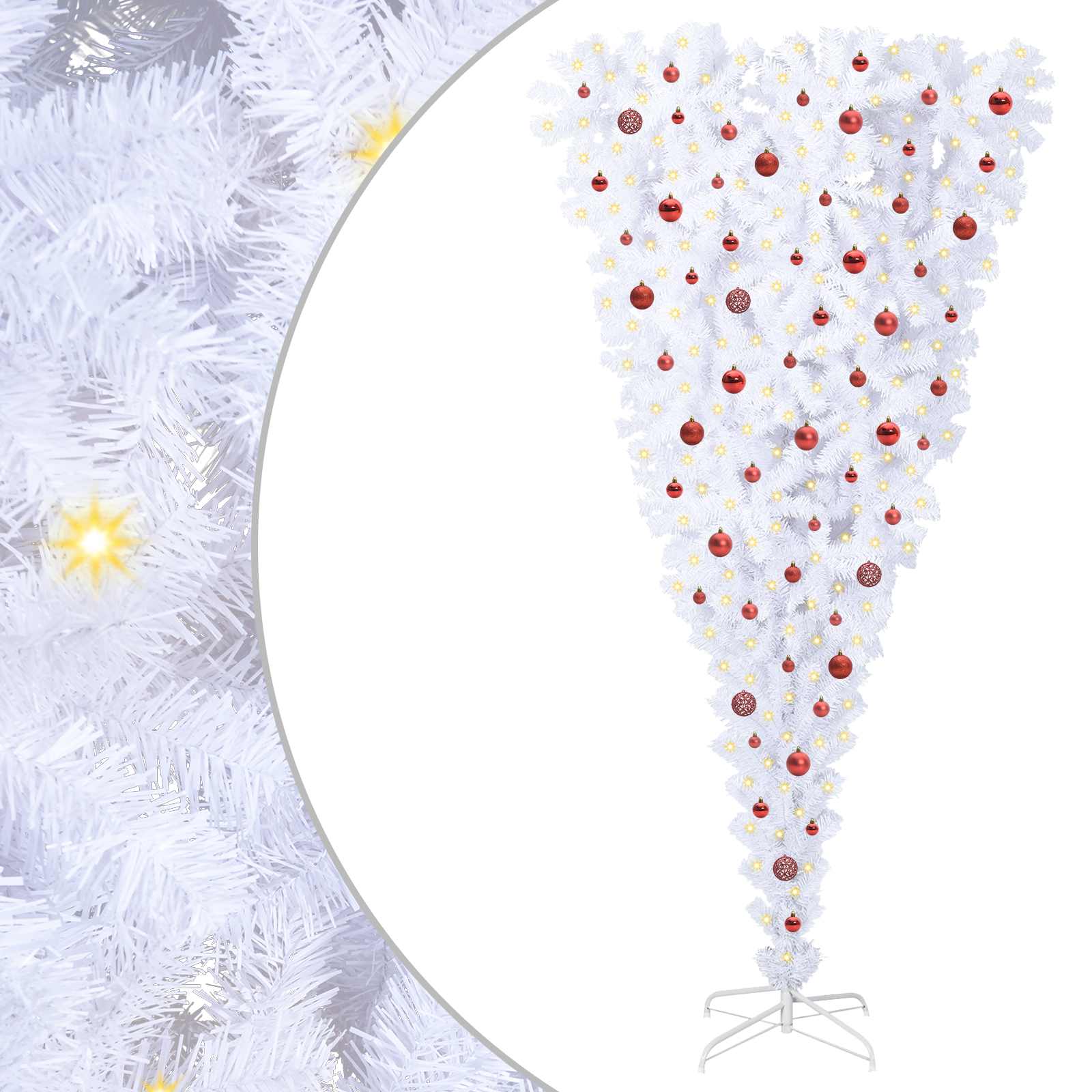 Albero di Natale artificiale Bianco 240 cm PVC e Acciaio