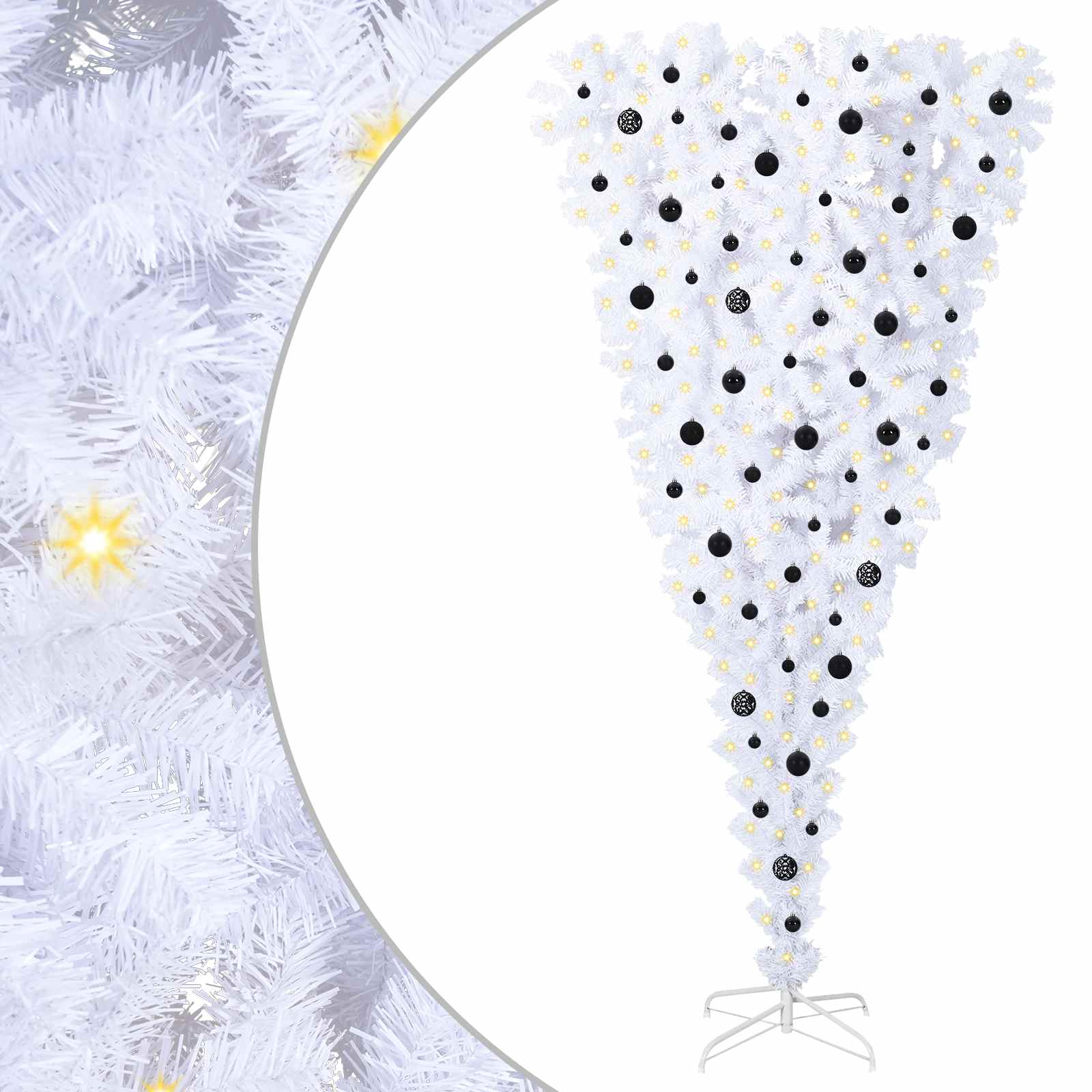 Albero di Natale artificiale Bianco 240 cm PVC e Acciaio