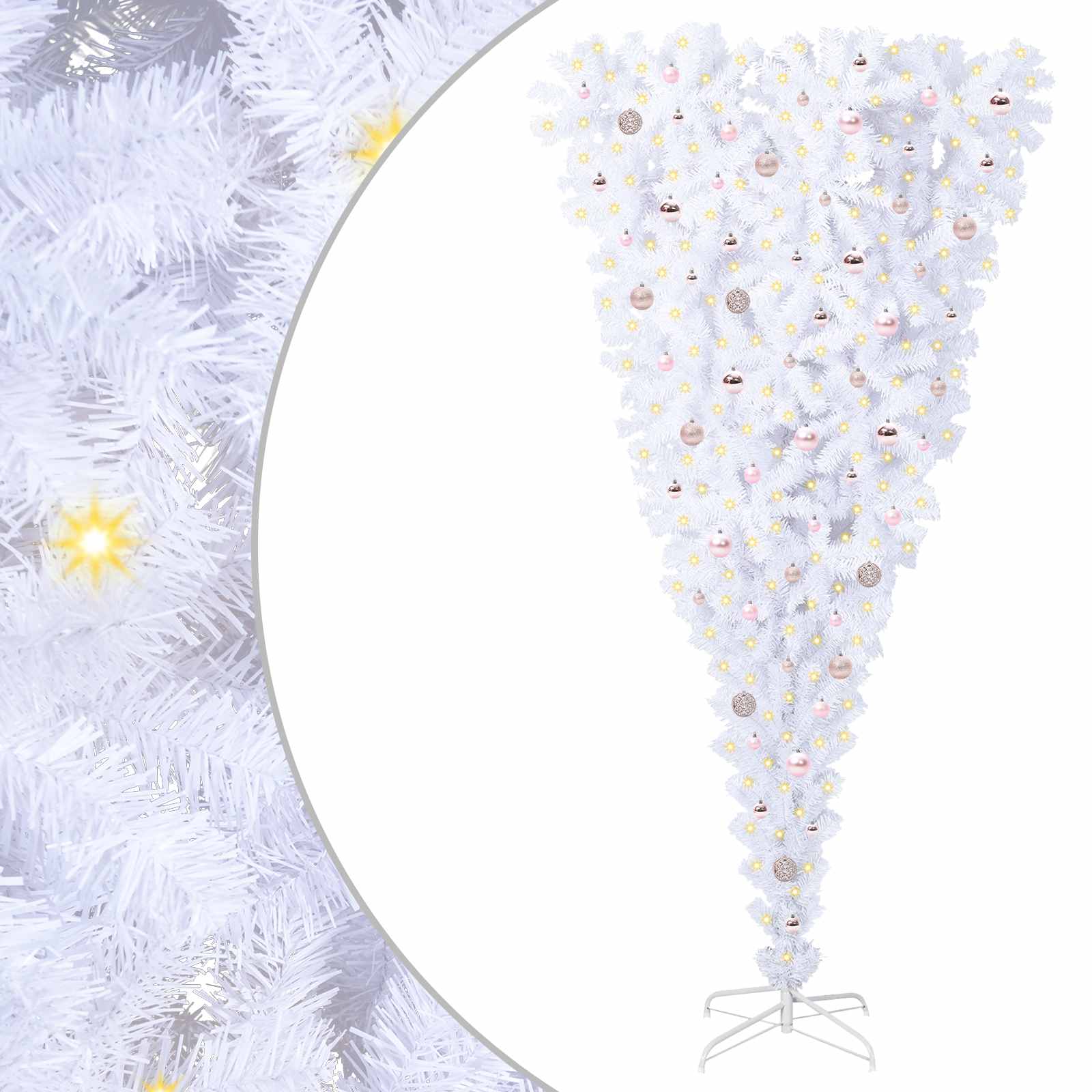 Albero di Natale artificiale Bianco 240 cm PVC e Acciaio