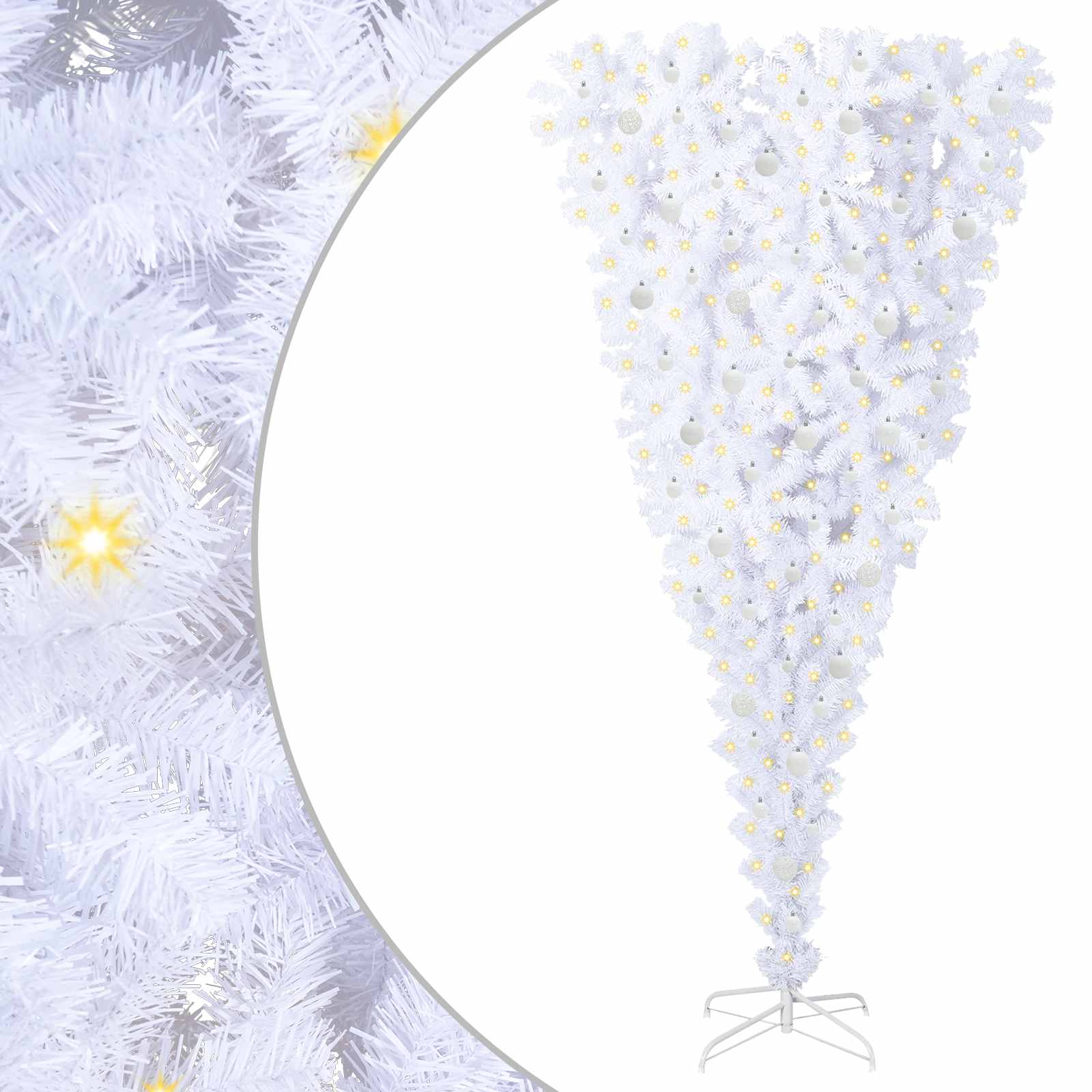 Albero di Natale artificiale Bianco 240 cm PVC e Acciaio