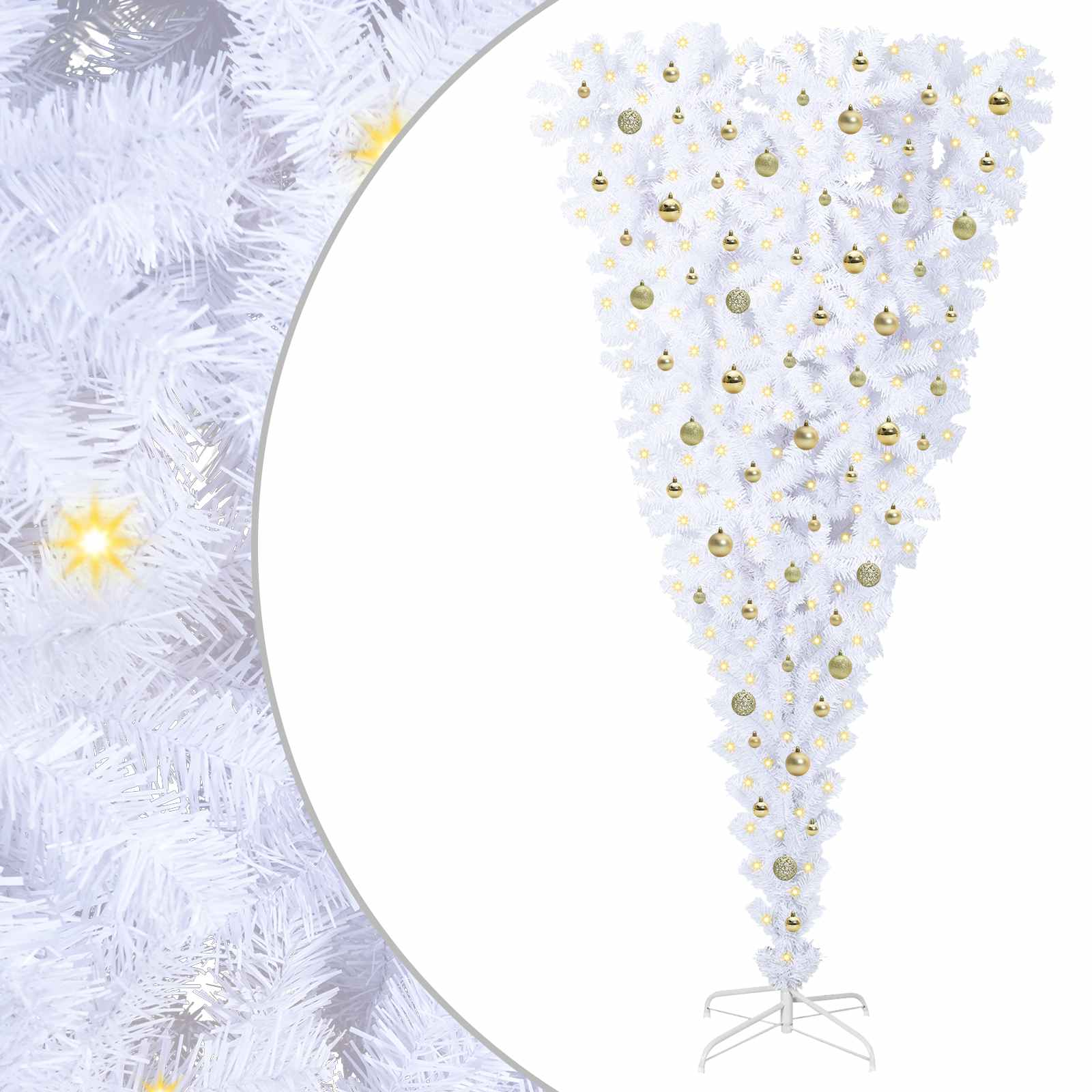 Albero di Natale artificiale Bianco 240 cm PVC e Acciaio