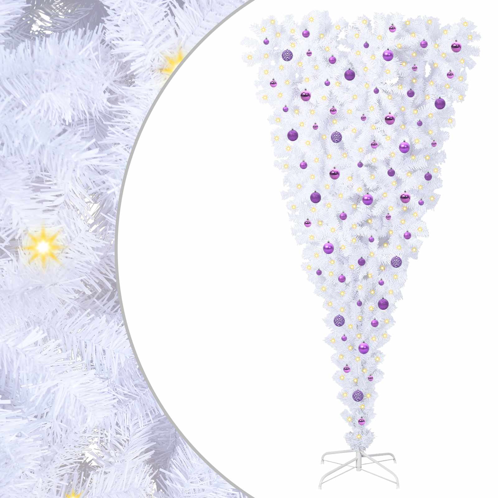Albero di Natale artificiale Bianco 240 cm PVC e Acciaio