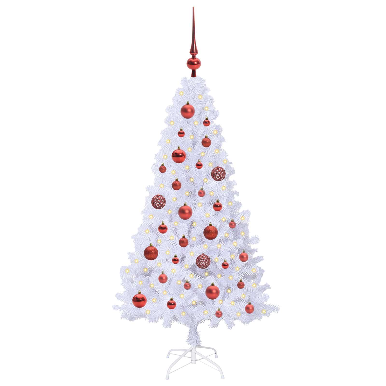Albero di Natale artificiale Bianco 120 cm PVC e Acciaio