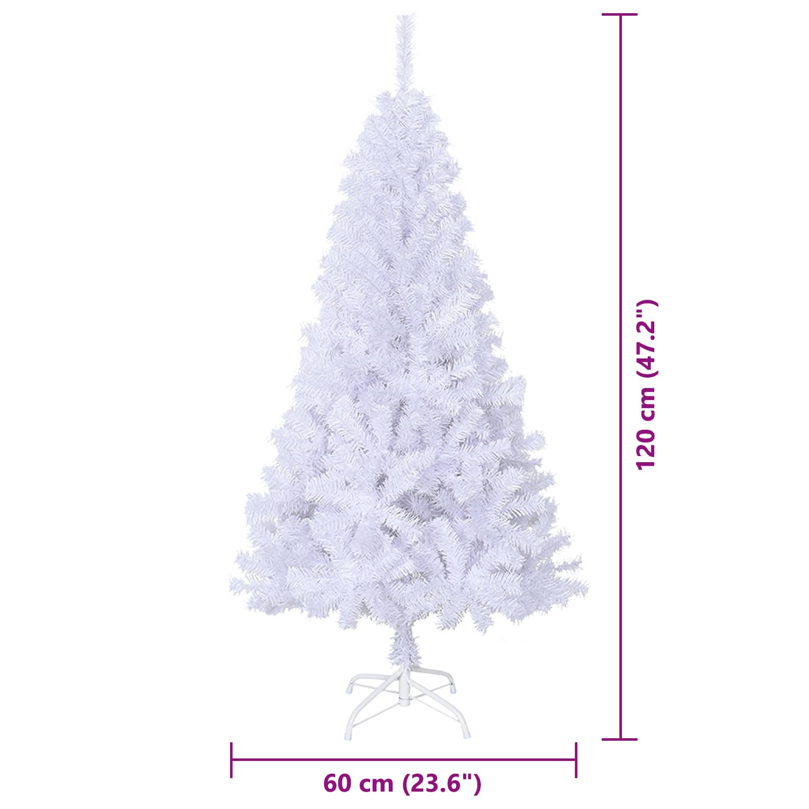 Albero di Natale artificiale Bianco 120 cm PVC e Acciaio