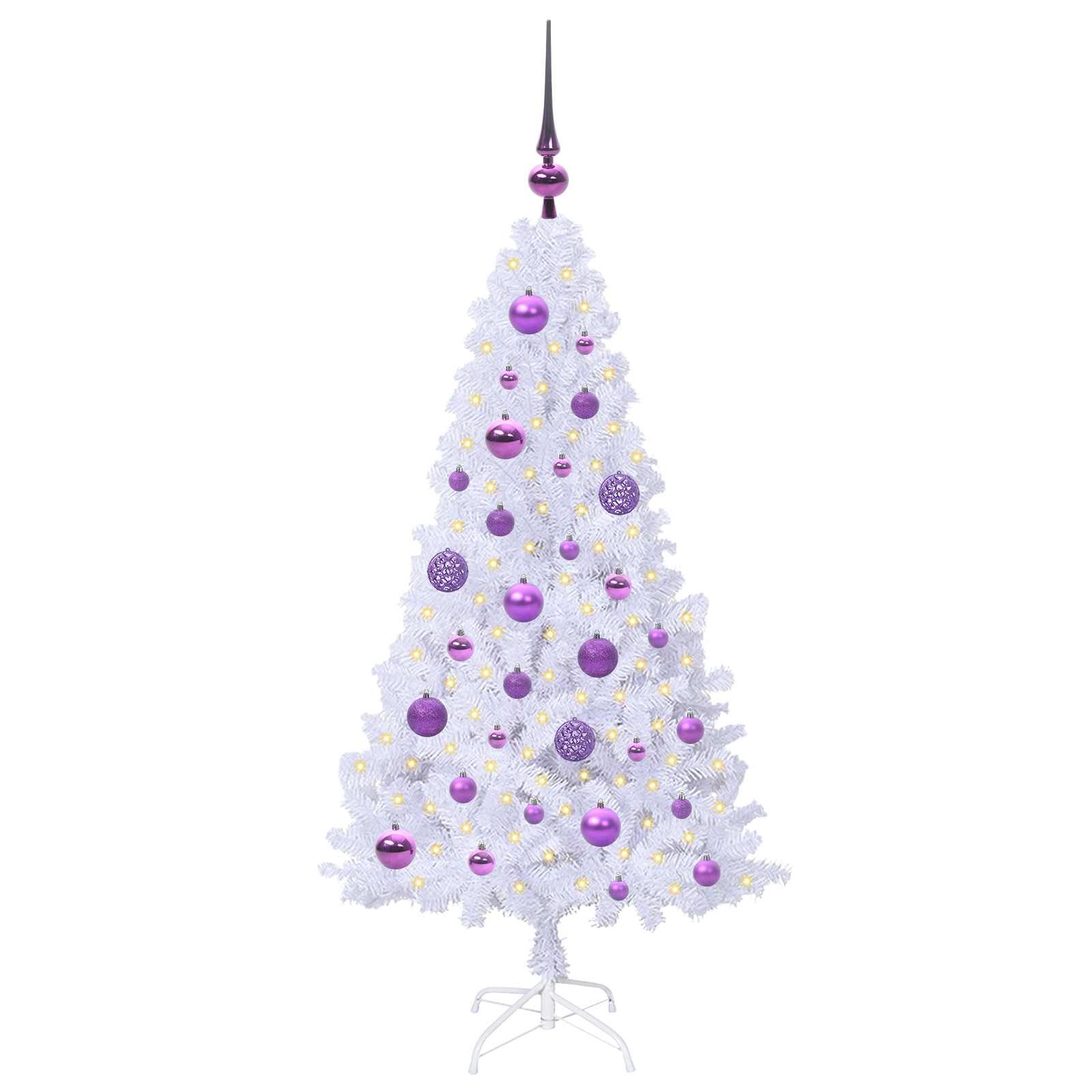 Albero di Natale artificiale Bianco 120 cm PVC e Acciaio