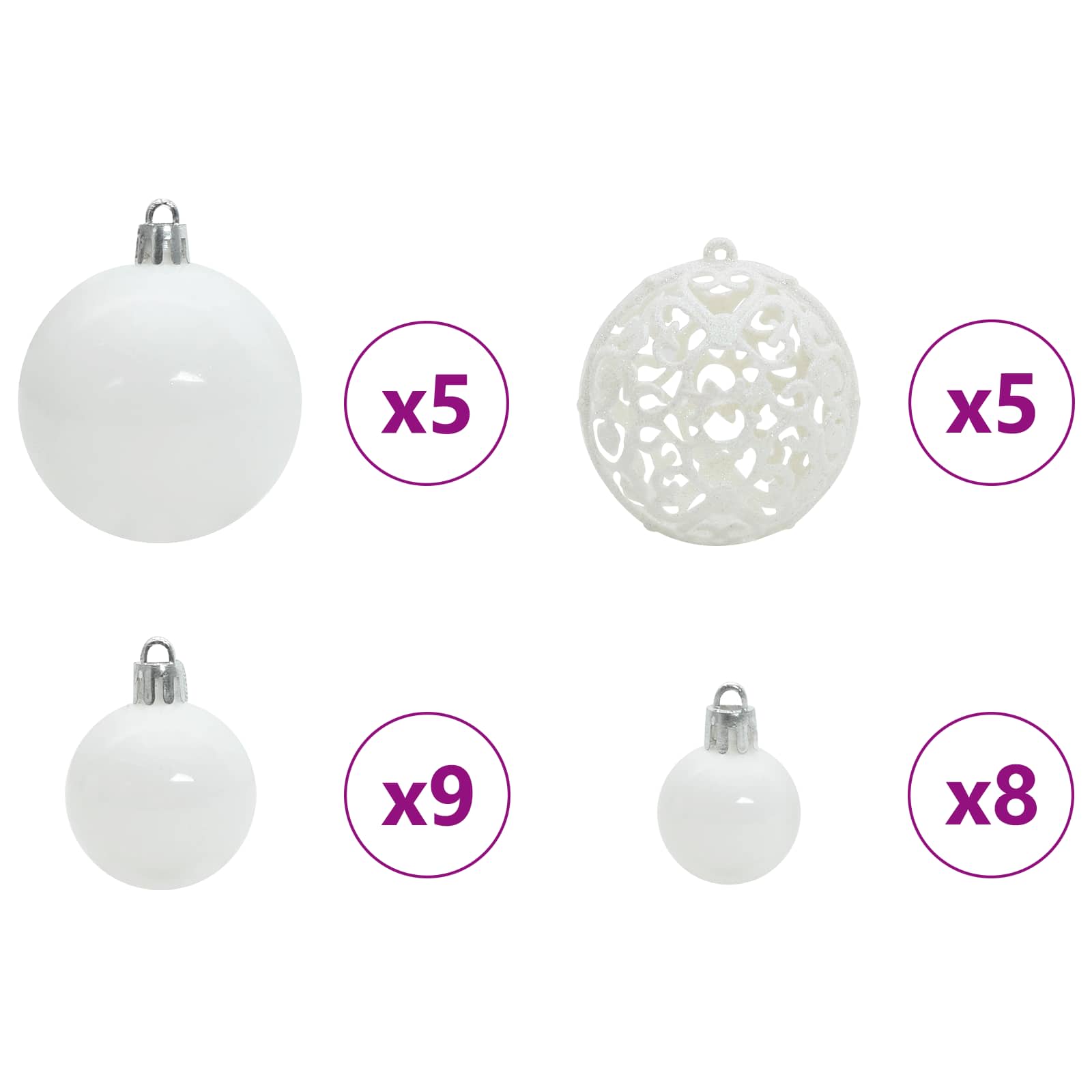 Albero di Natale artificiale Bianco 150 cm PVC e Acciaio