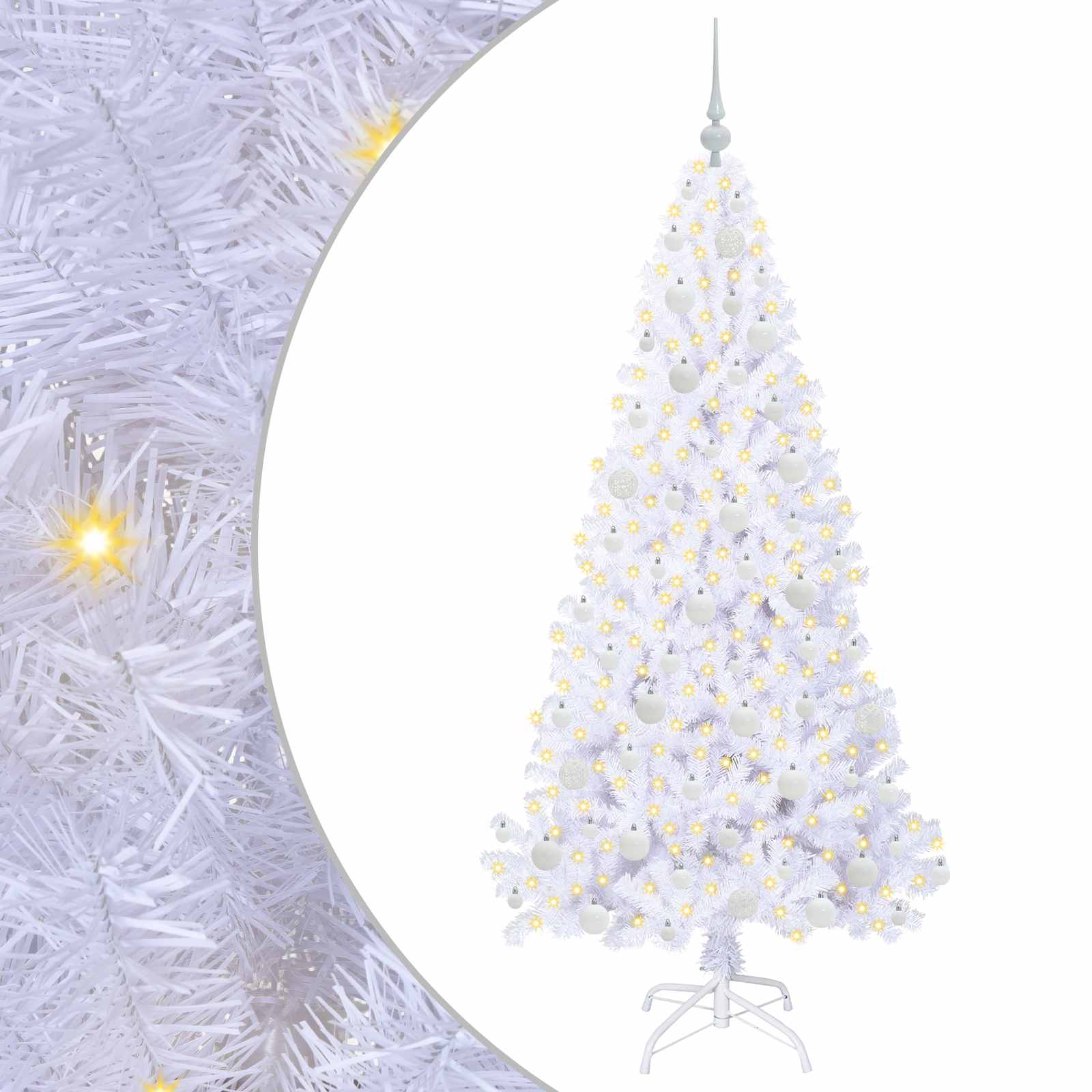 Albero di Natale artificiale Bianco 180 cm PVC e Acciaio