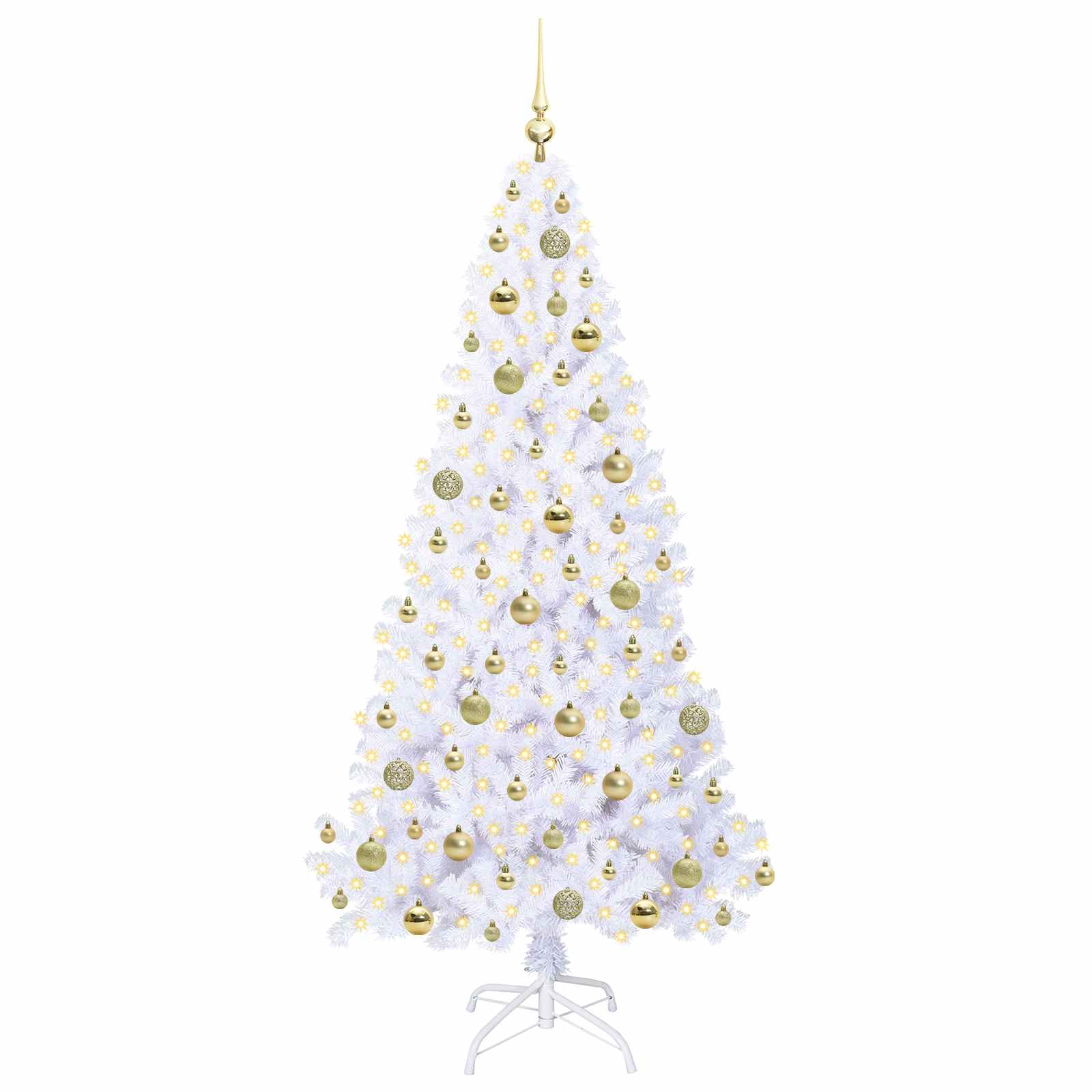 Albero di Natale artificiale Bianco 180 cm PVC e Acciaio