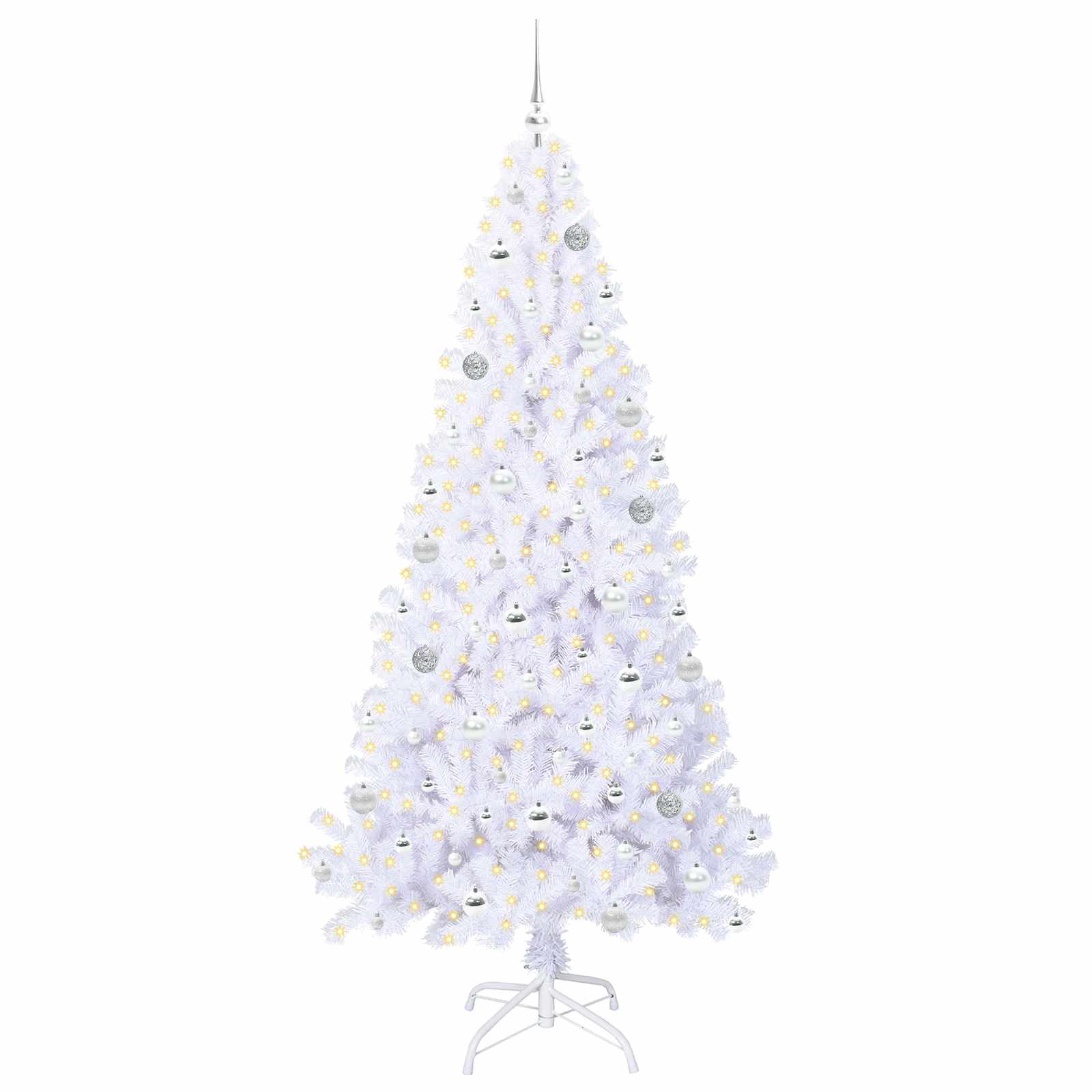Albero di Natale artificiale Bianco 210 cm PVC e Acciaio