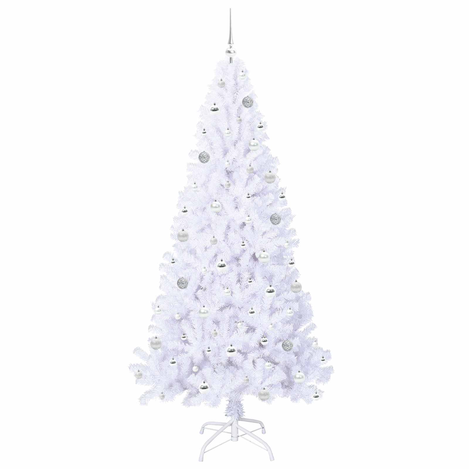 Albero di Natale artificiale Bianco 210 cm PVC e Acciaio