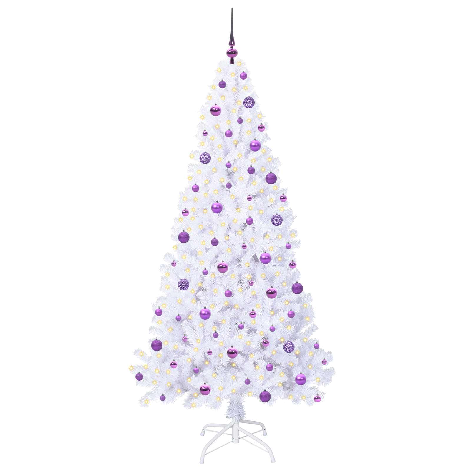 Albero di Natale artificiale Bianco 210 cm PVC e Acciaio