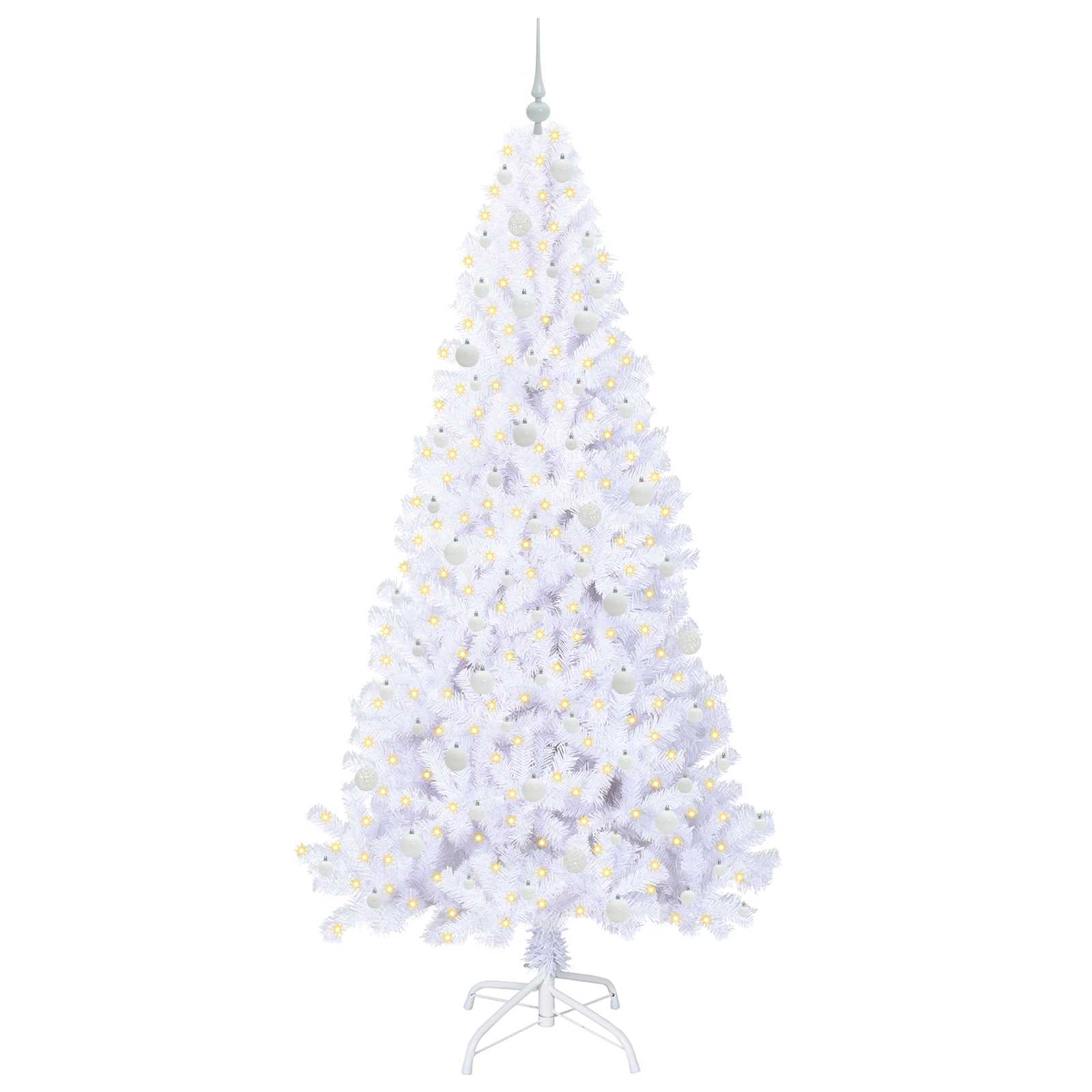 Albero di Natale artificiale Bianco 240 cm PVC e Acciaio
