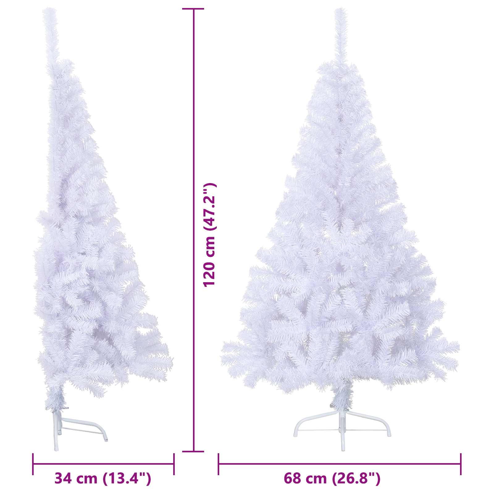 Albero di Natale artificiale Bianco 120 cm PVC e Acciaio
